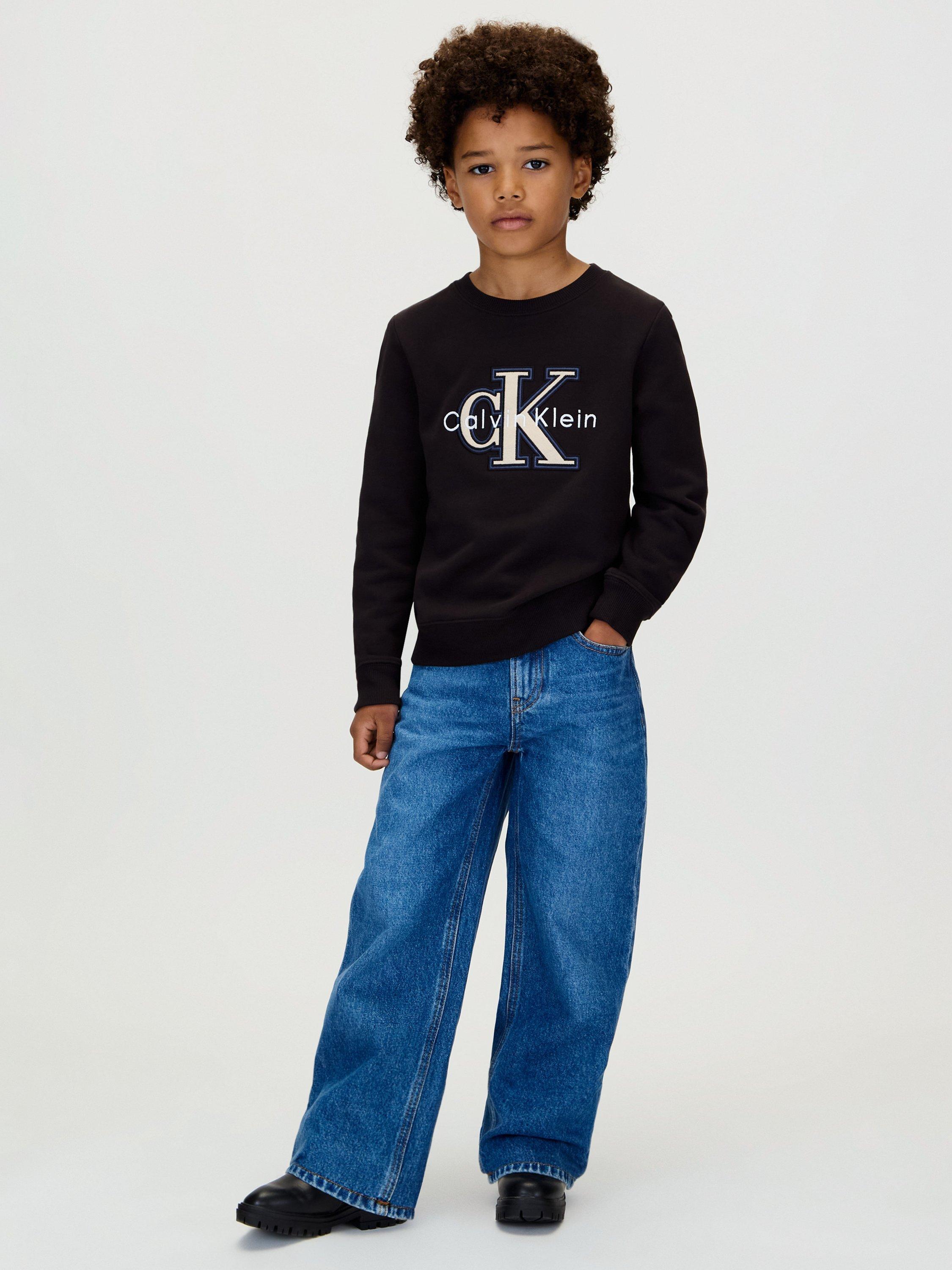 Product image 3 of 5, which shows Calvin Klein Kids' Monogram Sweatshirt, Ck Black, 6 years