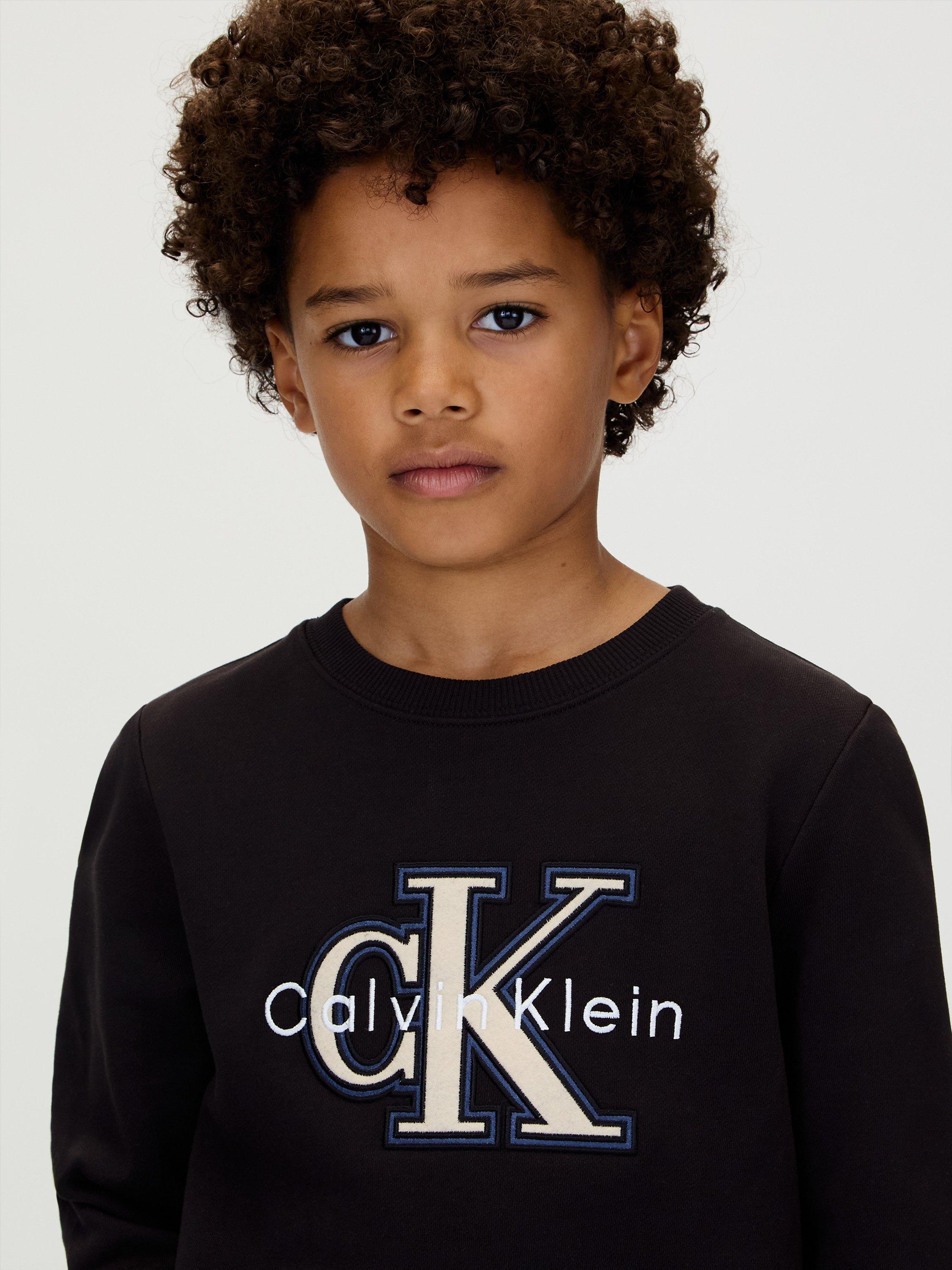 Product image 4 of 5, which shows Calvin Klein Kids' Monogram Sweatshirt, Ck Black, 6 years