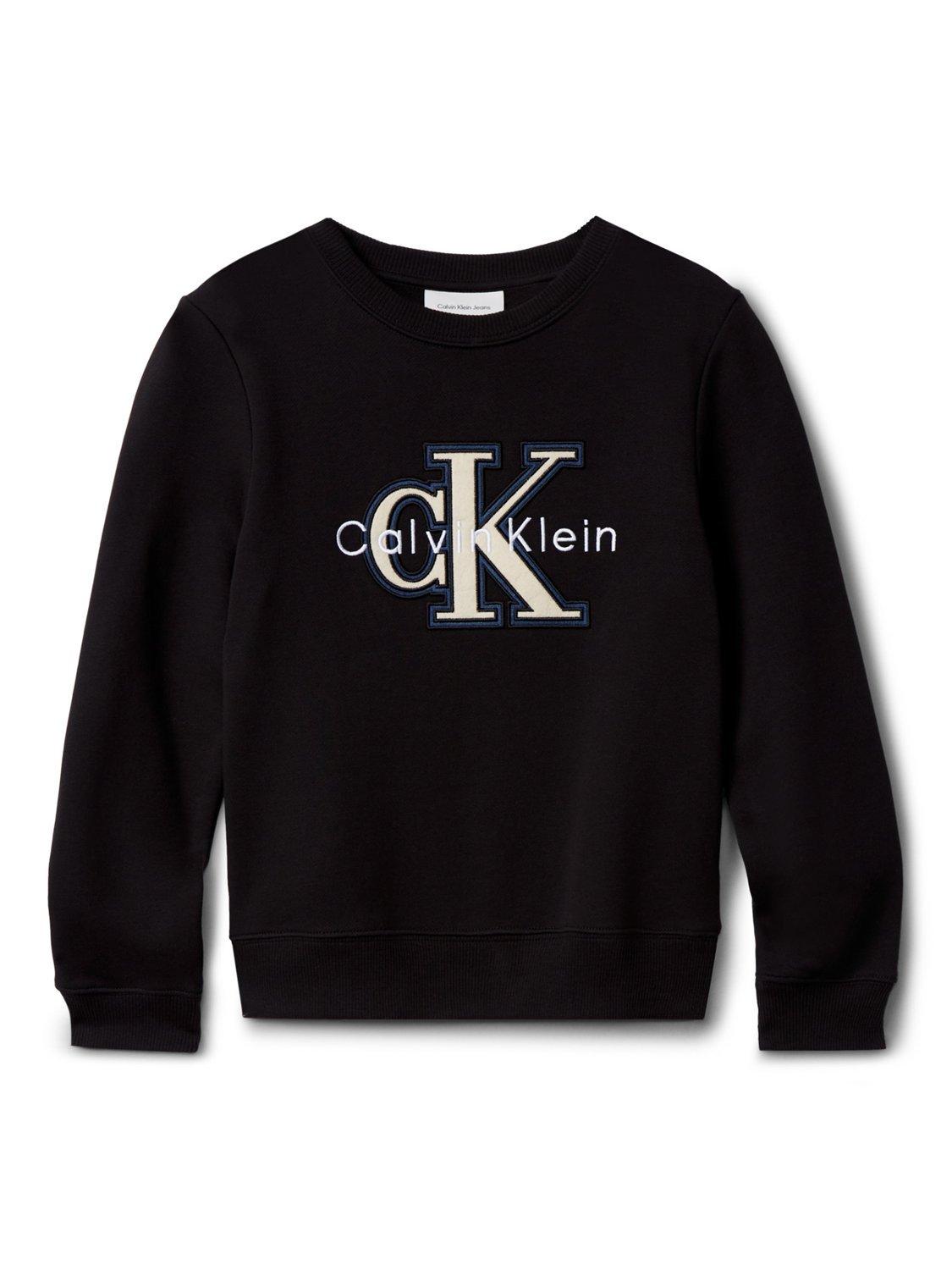 Product image 5 of 5, which shows Calvin Klein Kids' Monogram Sweatshirt, Ck Black, 6 years