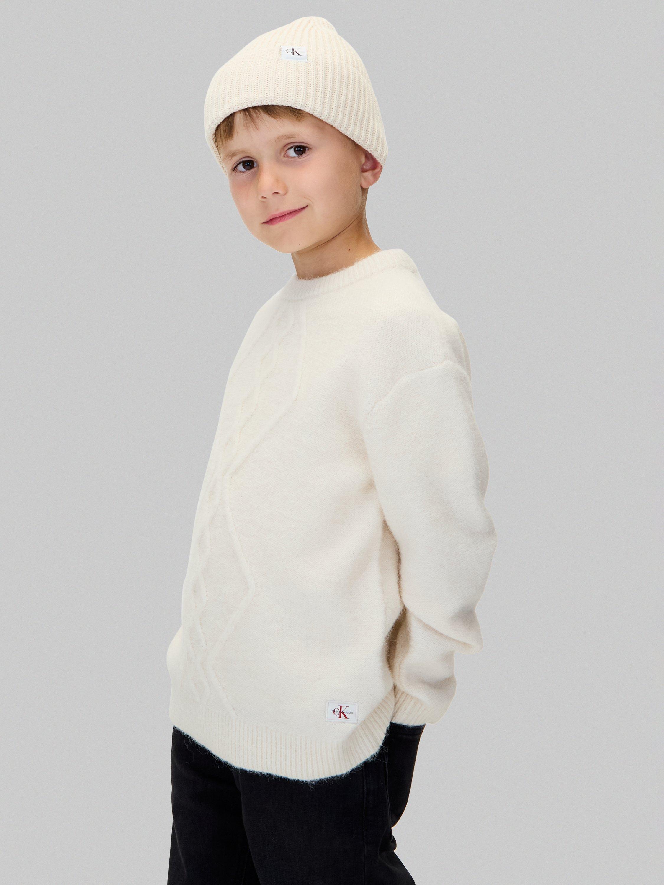 Product image 1 of 6, which shows Calvin Klein Kids' Fluffy Jumper, Whitecap Gray, 8 years