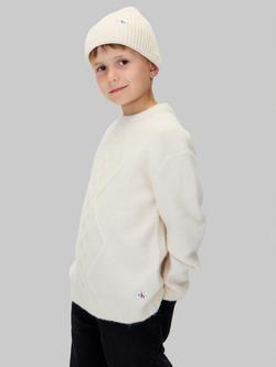 Calvin Klein Kids' Alpaca Fluffy Jumper, Whitecap Grey, Whitecap Gray