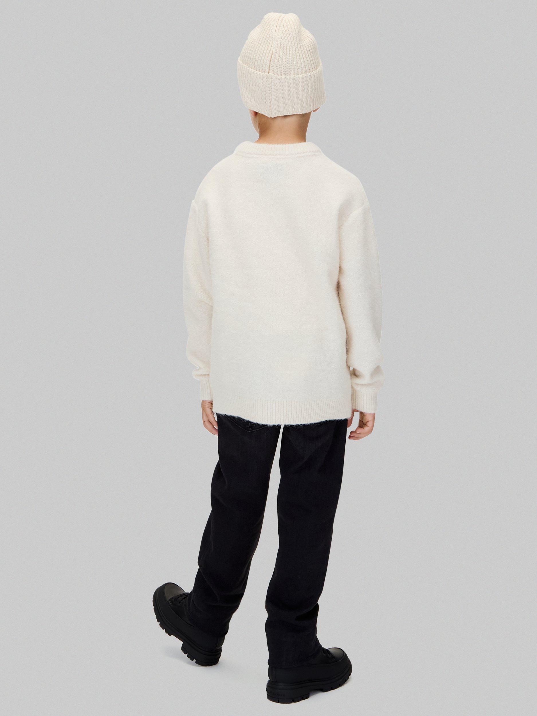 Product image 2 of 6, which shows Calvin Klein Kids' Fluffy Jumper, Whitecap Gray, 8 years