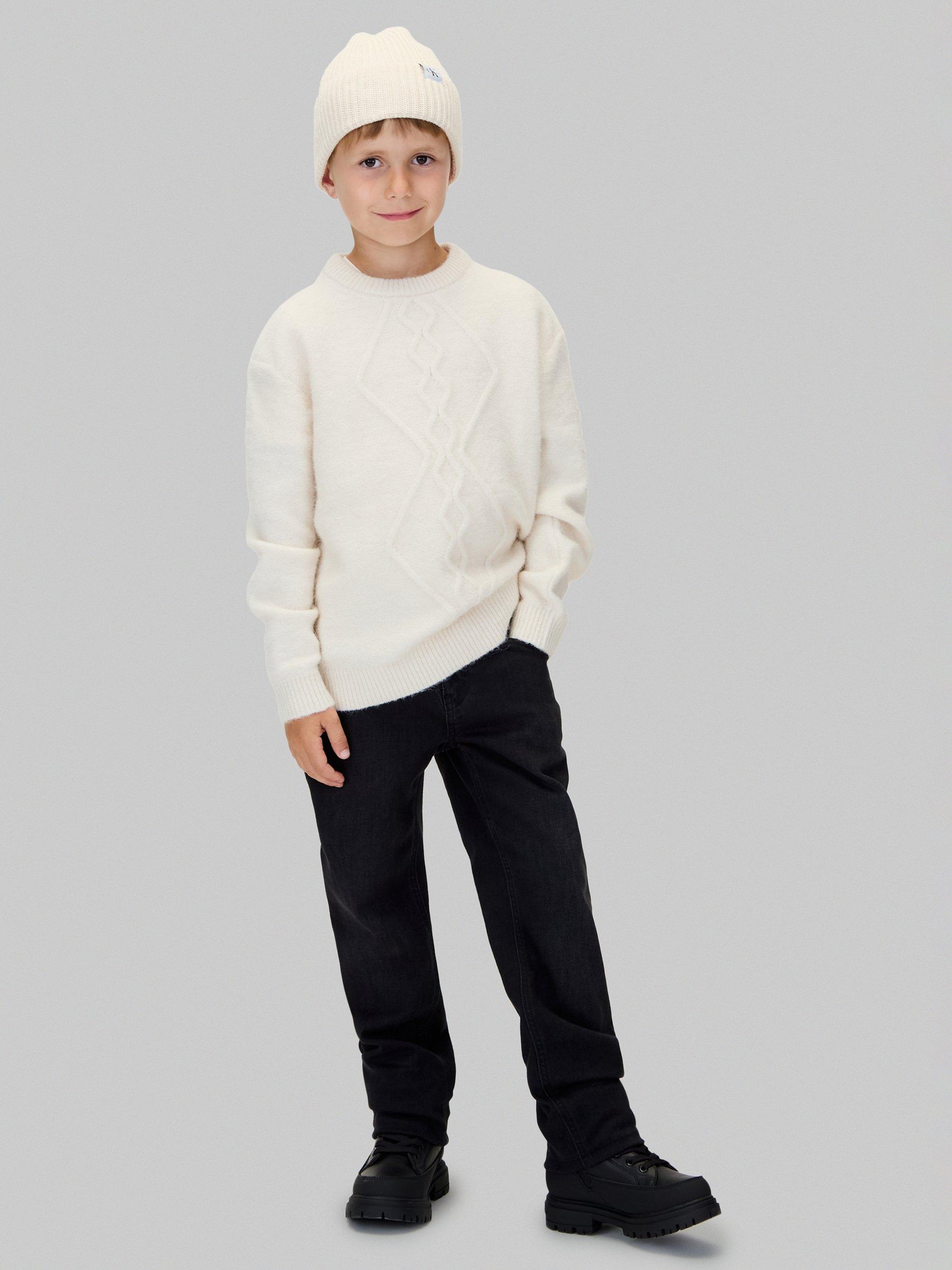 Product image 3 of 6, which shows Calvin Klein Kids' Fluffy Jumper, Whitecap Gray, 8 years