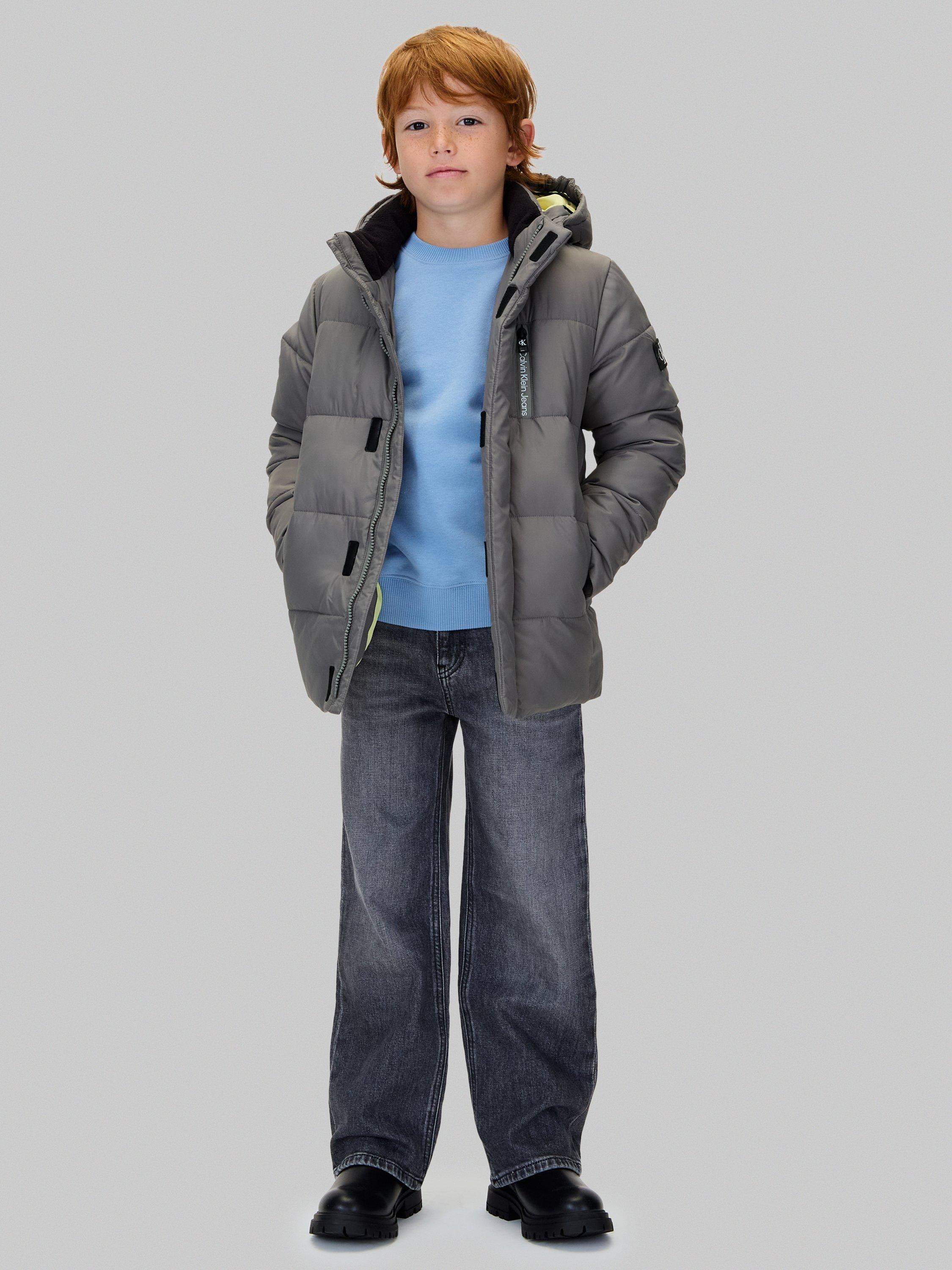 Product image 3 of 11, which shows Calvin Klein Kids' Essential Puffer Jacket, Granite Gray, 4 years