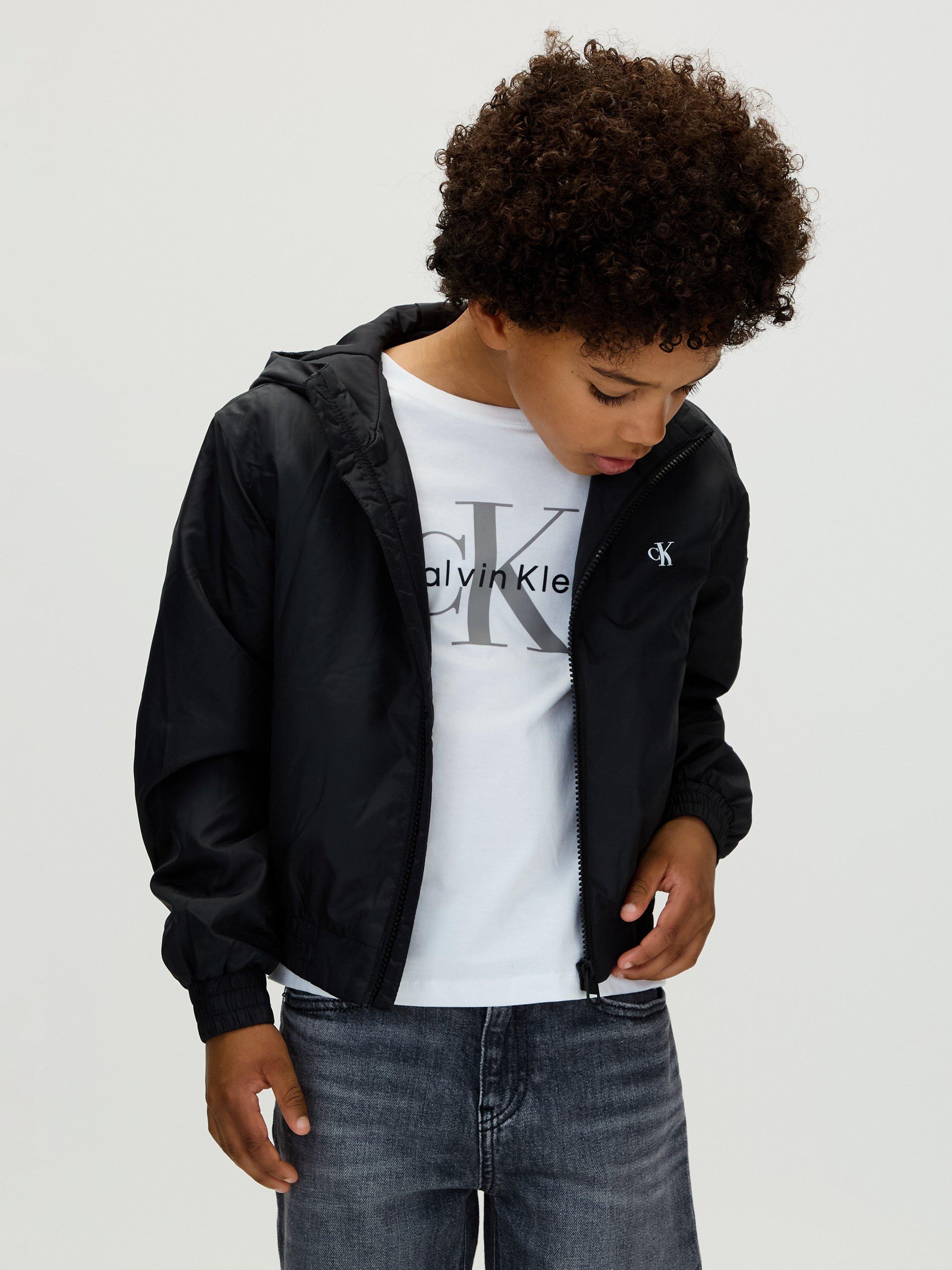 Product image 4 of 6, which shows Calvin Klein Kids' Padded Harrington Jacket, Ck Black, 4 years