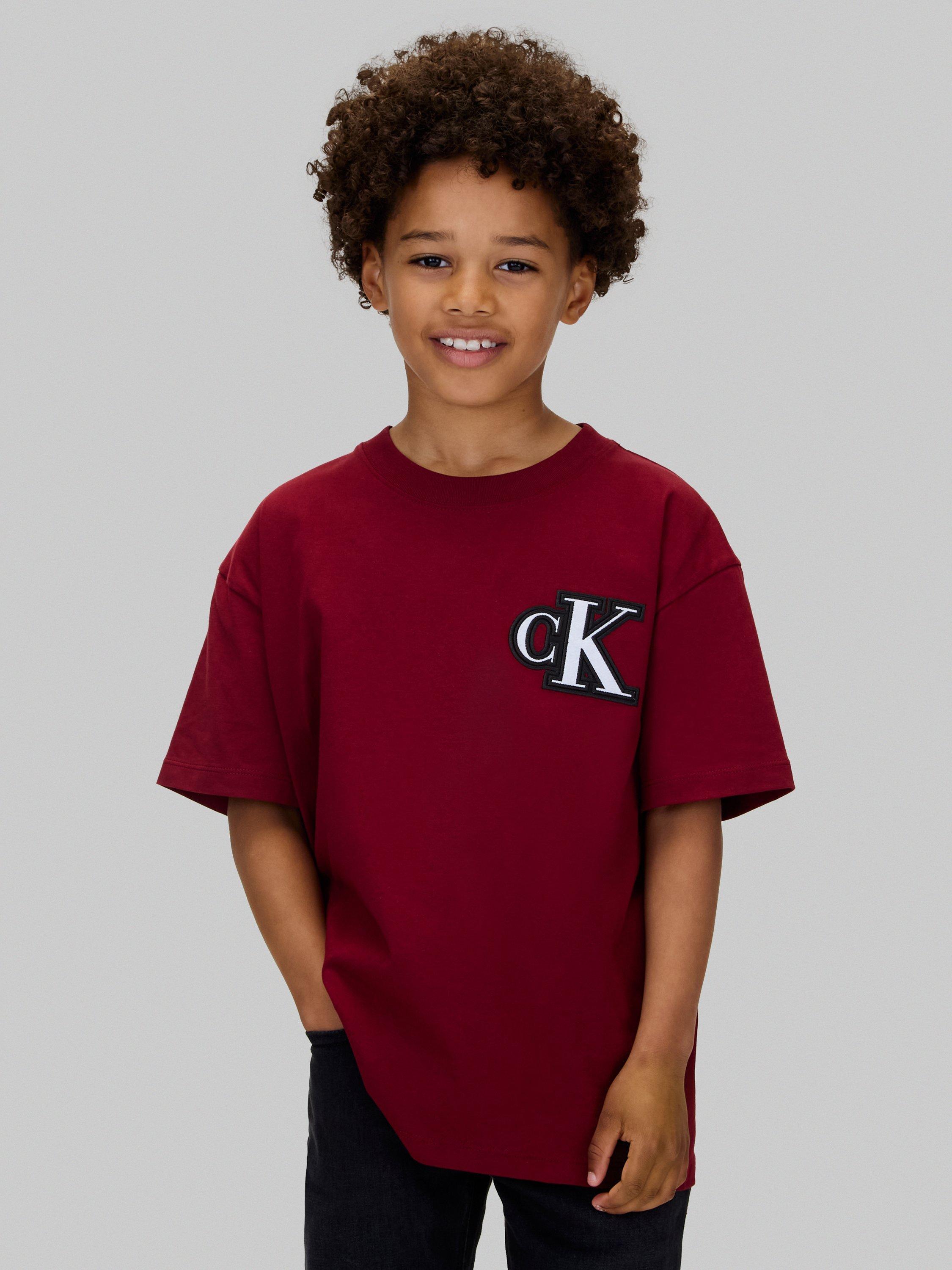 Product image 1 of 5, which shows Calvin Klein Kids' Logo T-Shirt, Raspberry Chocolate, 12 years