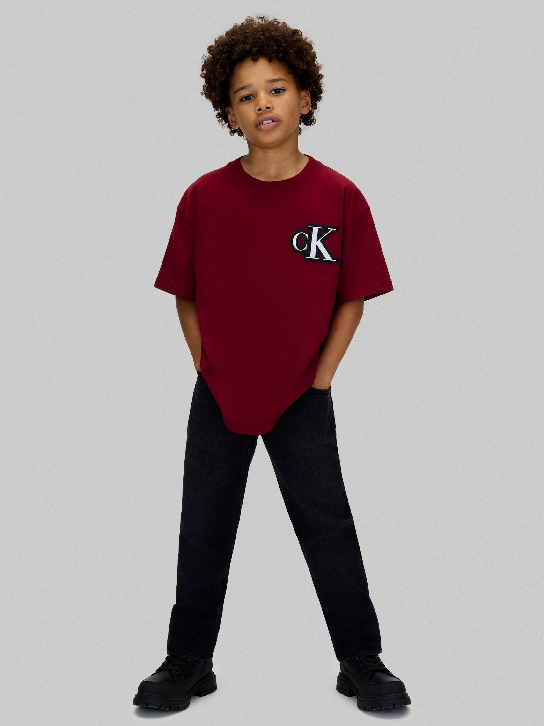 Product image 3 of 5, which shows Calvin Klein Kids' Logo T-Shirt, Raspberry Chocolate, 12 years