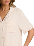 Loungeable Ruffle Short Sleeve Long Pyjama Set, Taupe, Taupe