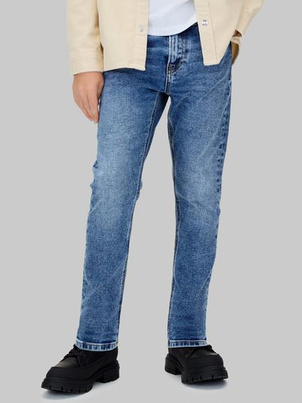 Calvin Klein Kids' Dad Washed Relaxed Fit Jeans, Washed Blue, Washed Blue