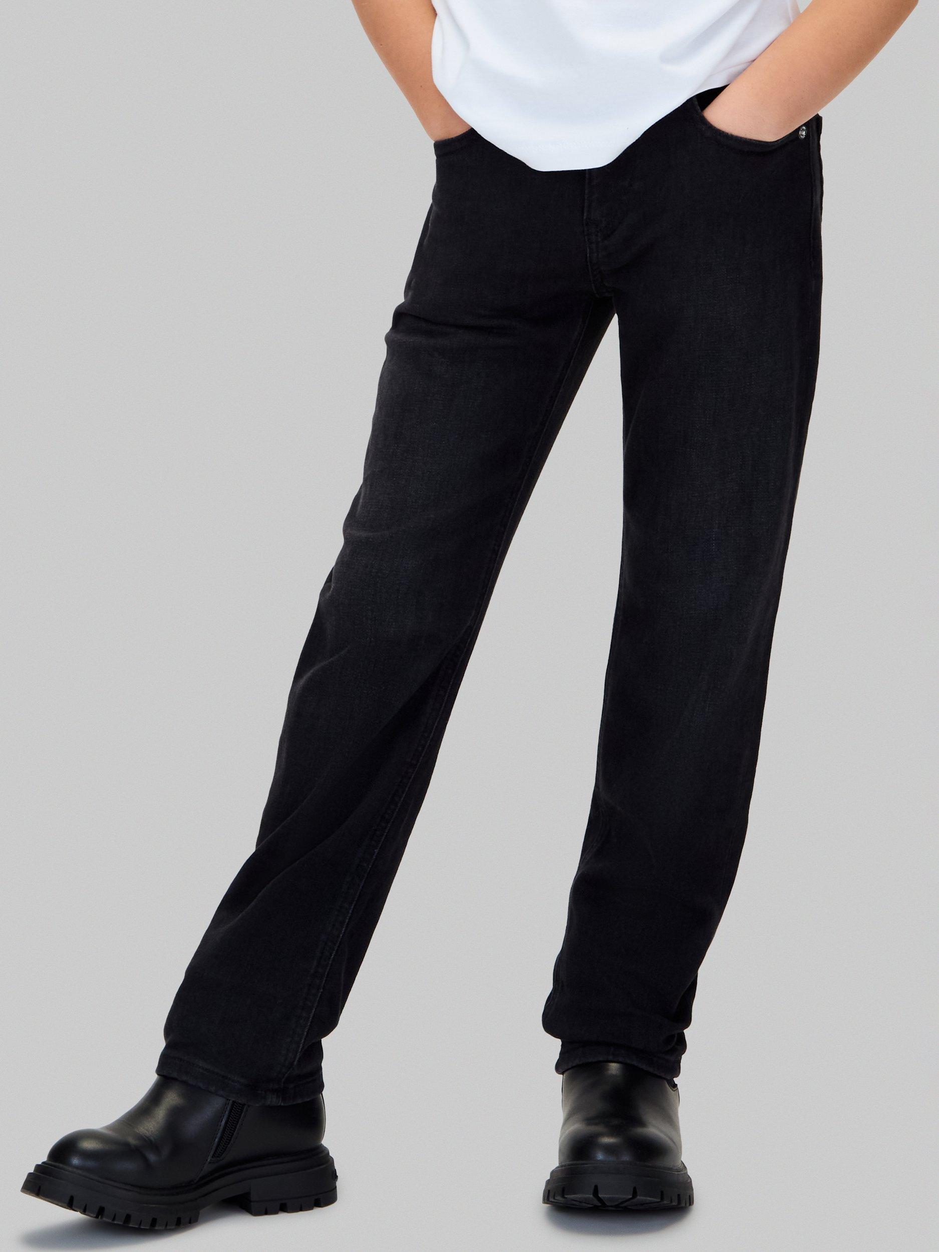 Product image 1 of 5, which shows Calvin Klein Kids' Regular Straight Washed Jeans, Washed Black, 6 years