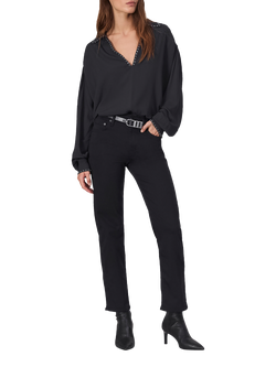 rag & bone Harlow Mid Rise Straight Jeans, Black, Black