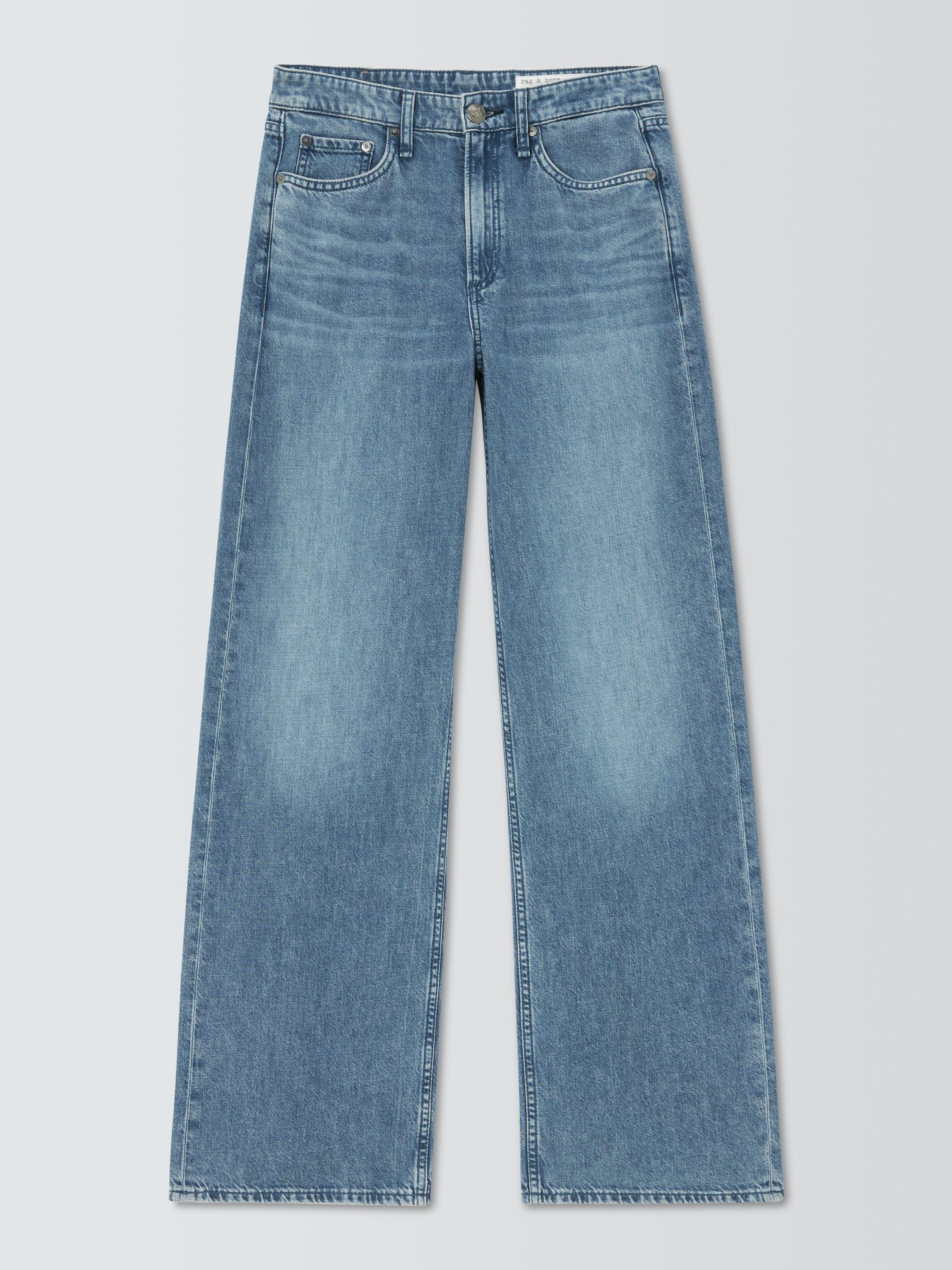 Product image 4 of 6, which shows rag & bone Logan Mid Rise Wide Leg Jeans, River, 24