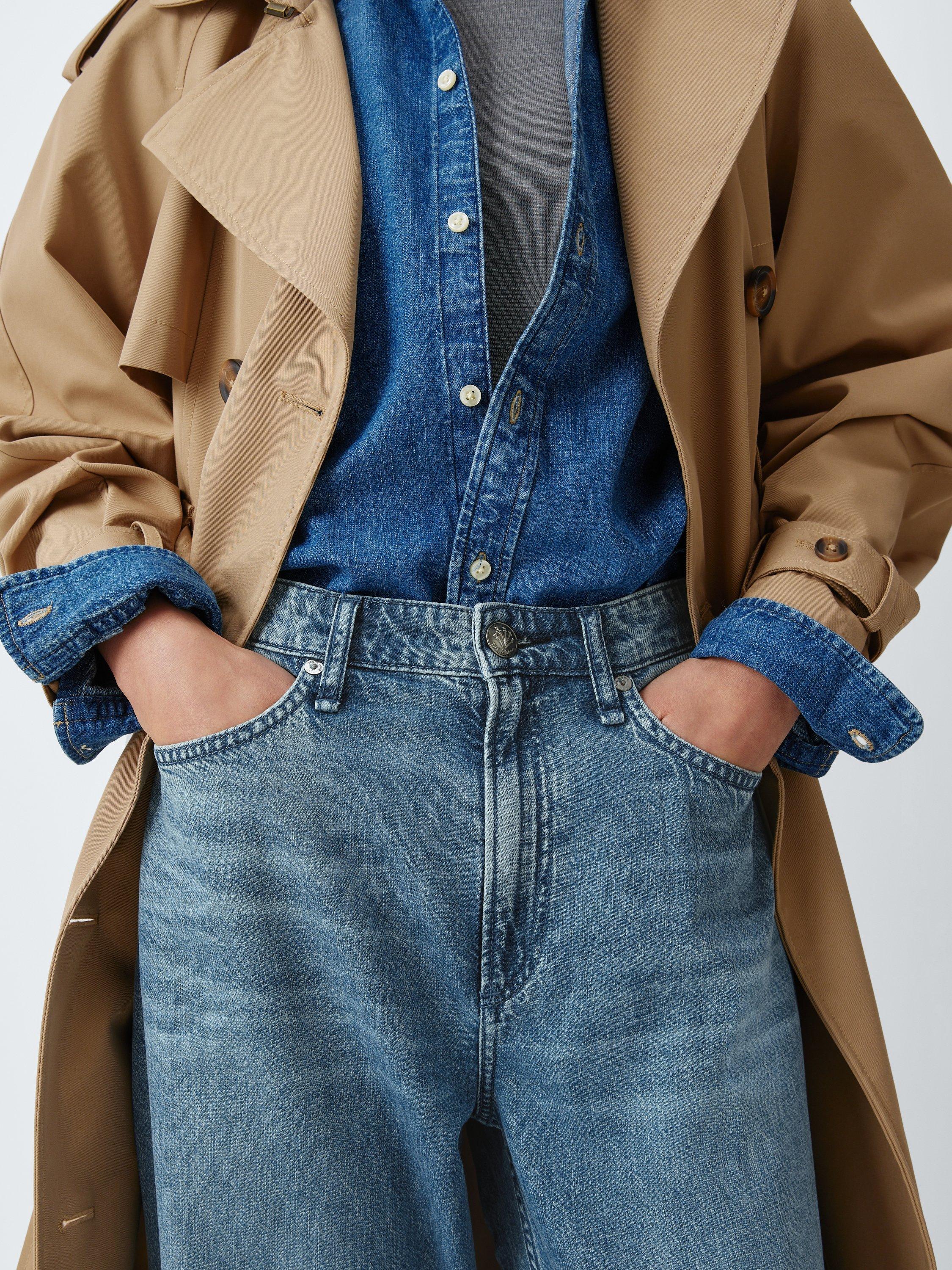 Product image 5 of 6, which shows rag & bone Logan Mid Rise Wide Leg Jeans, River, 24