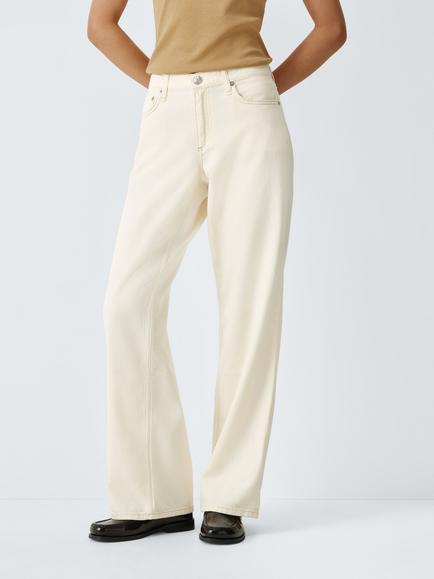 rag & bone Mid Rise Straight Jeans, White, White