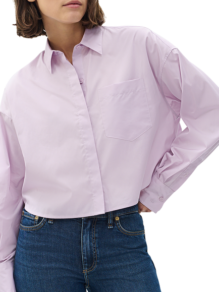 rag & bone Marin Cropped Shirt, Lilac, Lilac