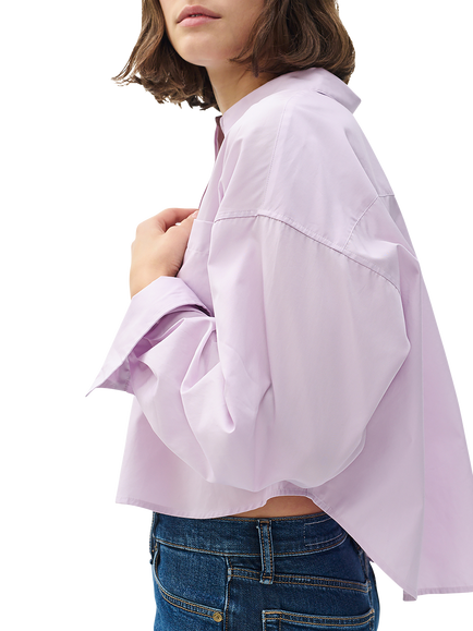 rag & bone Marin Cropped Shirt, Lilac - view 2, Lilac
