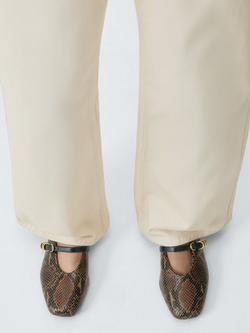 rag & bone Spire Snakeskin Leather Mary Jane Ballerina Pumps, Brown - view 2, Brown