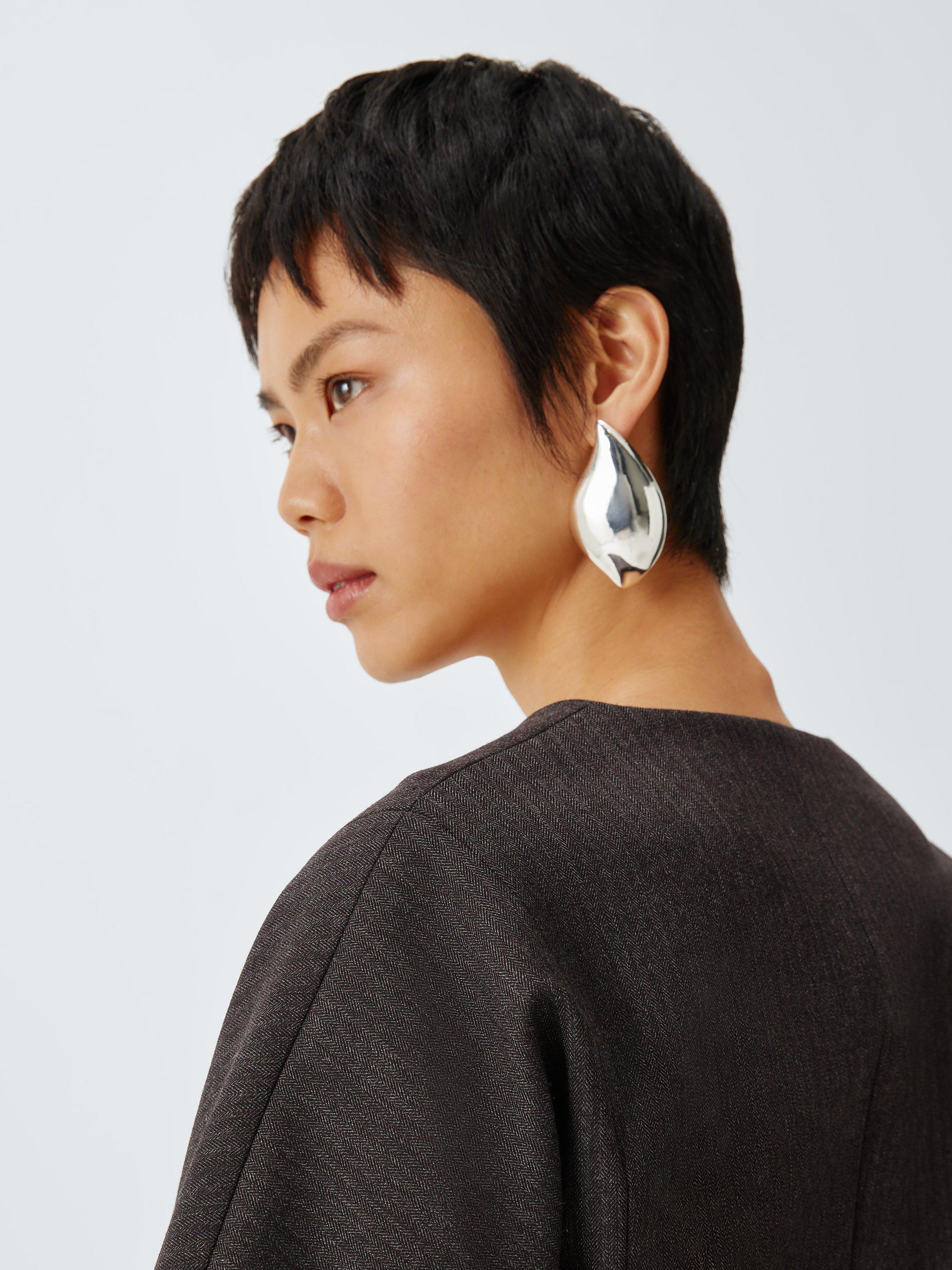 Product image 5 of 6, which shows John Lewis Barrel Sleeve Wool Blend Jacket, Burgundy, 12