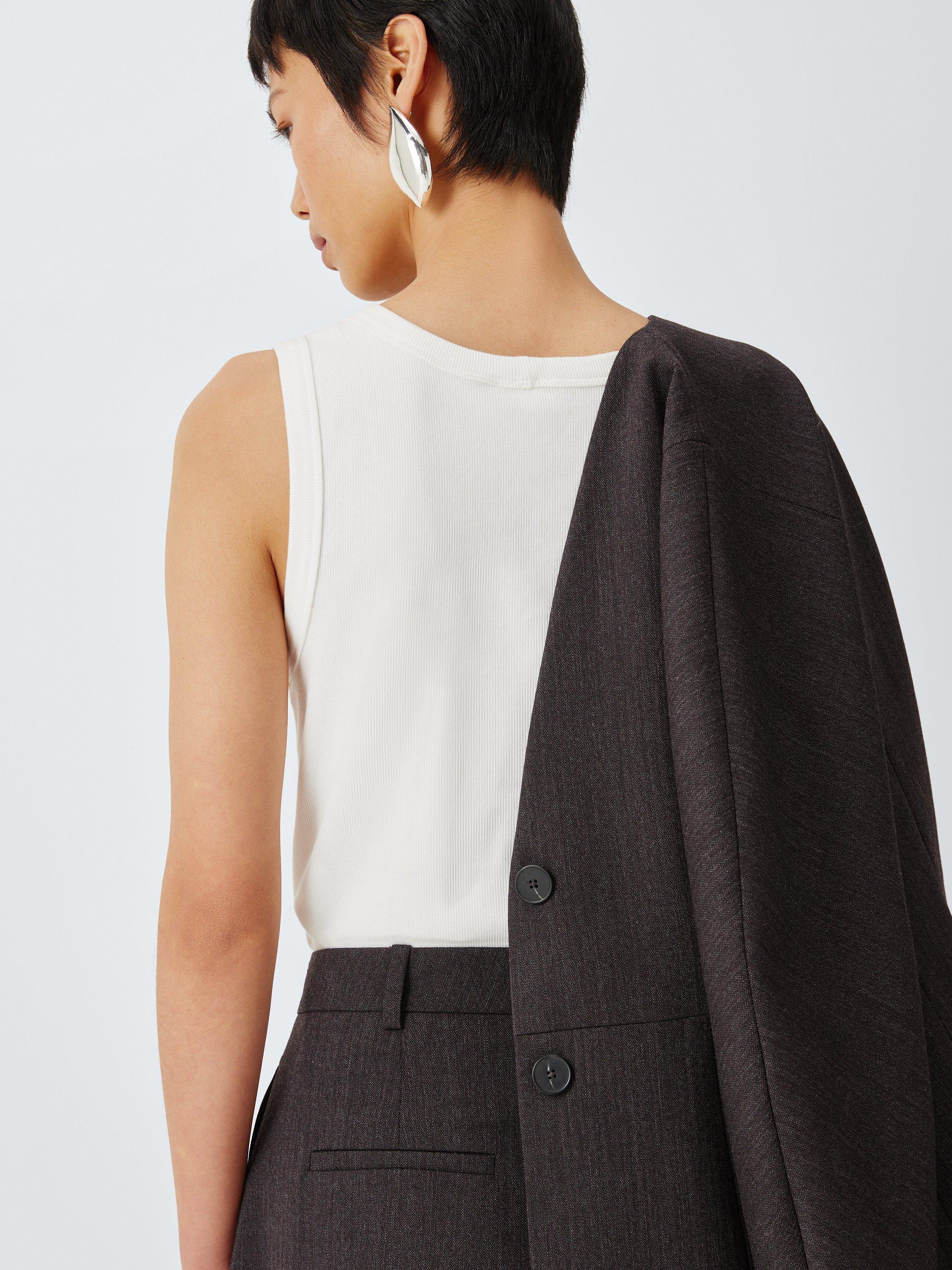 Product image 5 of 6, which shows John Lewis Barrel Leg Wool Blend Trousers, Burgundy, 12