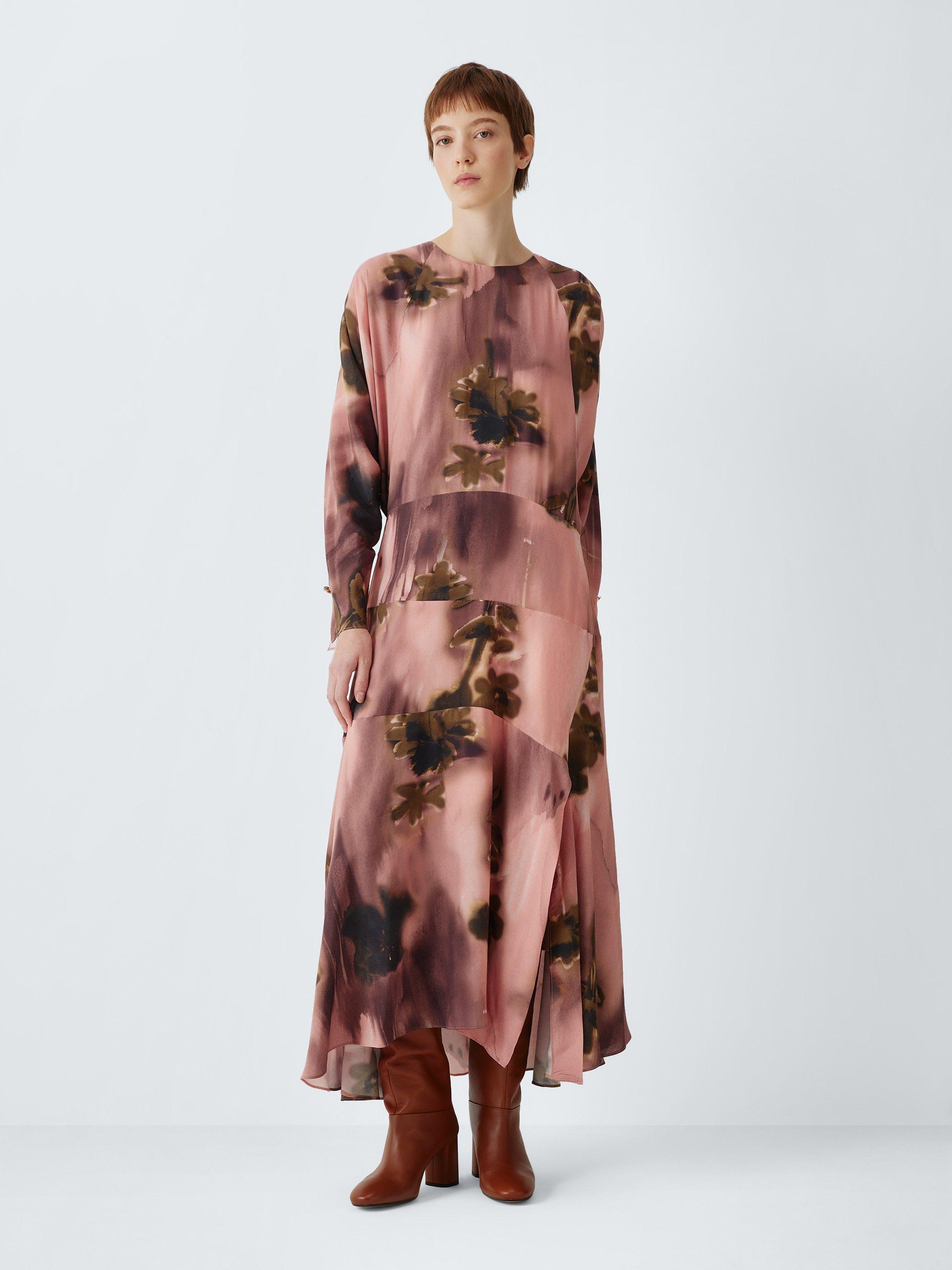 Product image 1 of 6, which shows John Lewis Panelled Floral Print Maxi Dress, Multi, 6