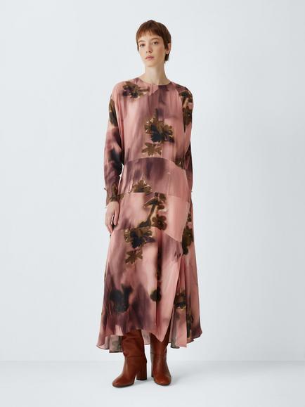 John Lewis Panelled Floral Print Maxi Dress, Multi, Multi