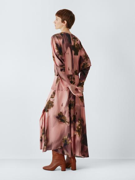 John Lewis Panelled Floral Print Maxi Dress, Multi - view 2, Multi
