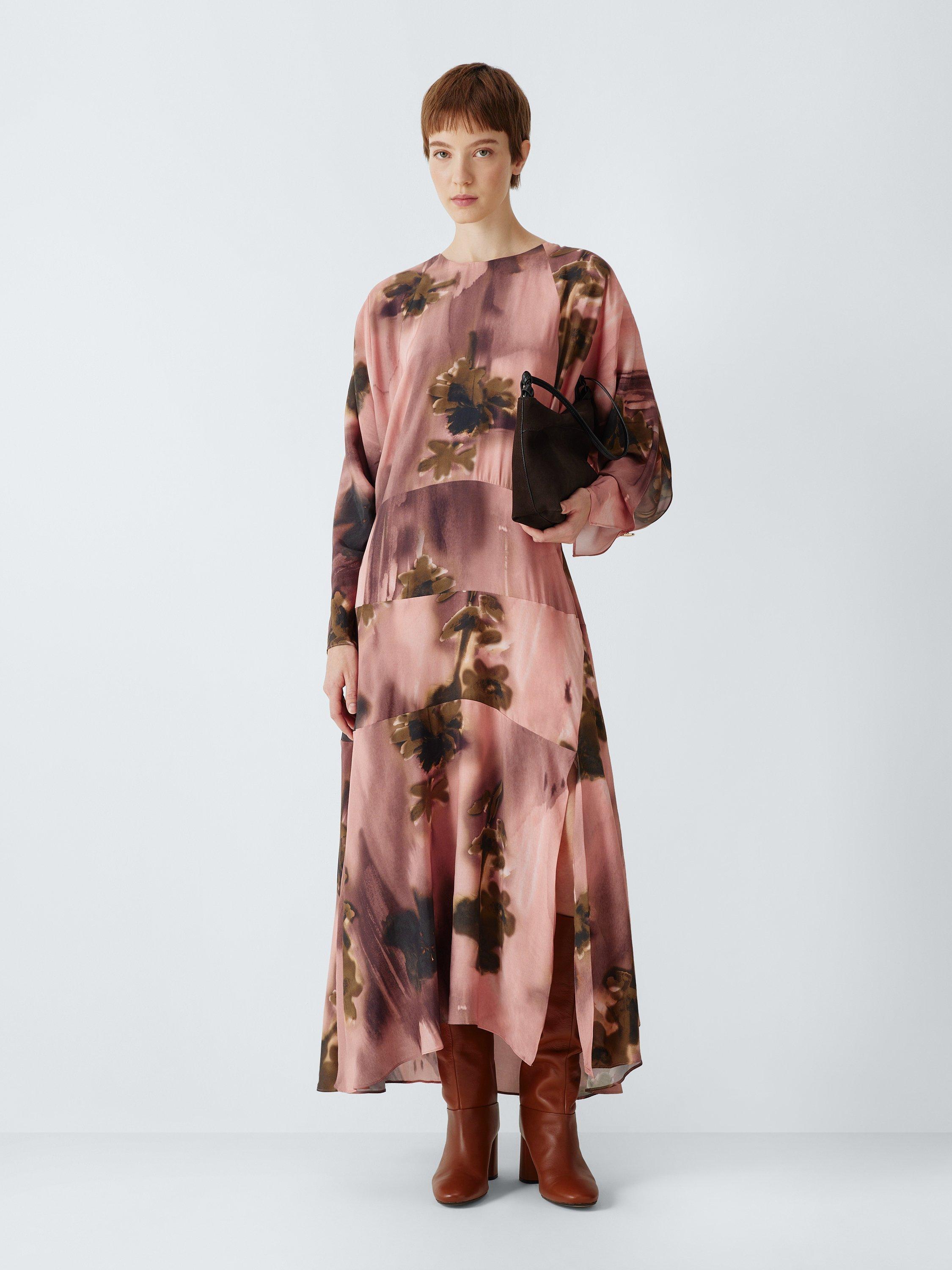 Product image 3 of 6, which shows John Lewis Panelled Floral Print Maxi Dress, Multi, 6