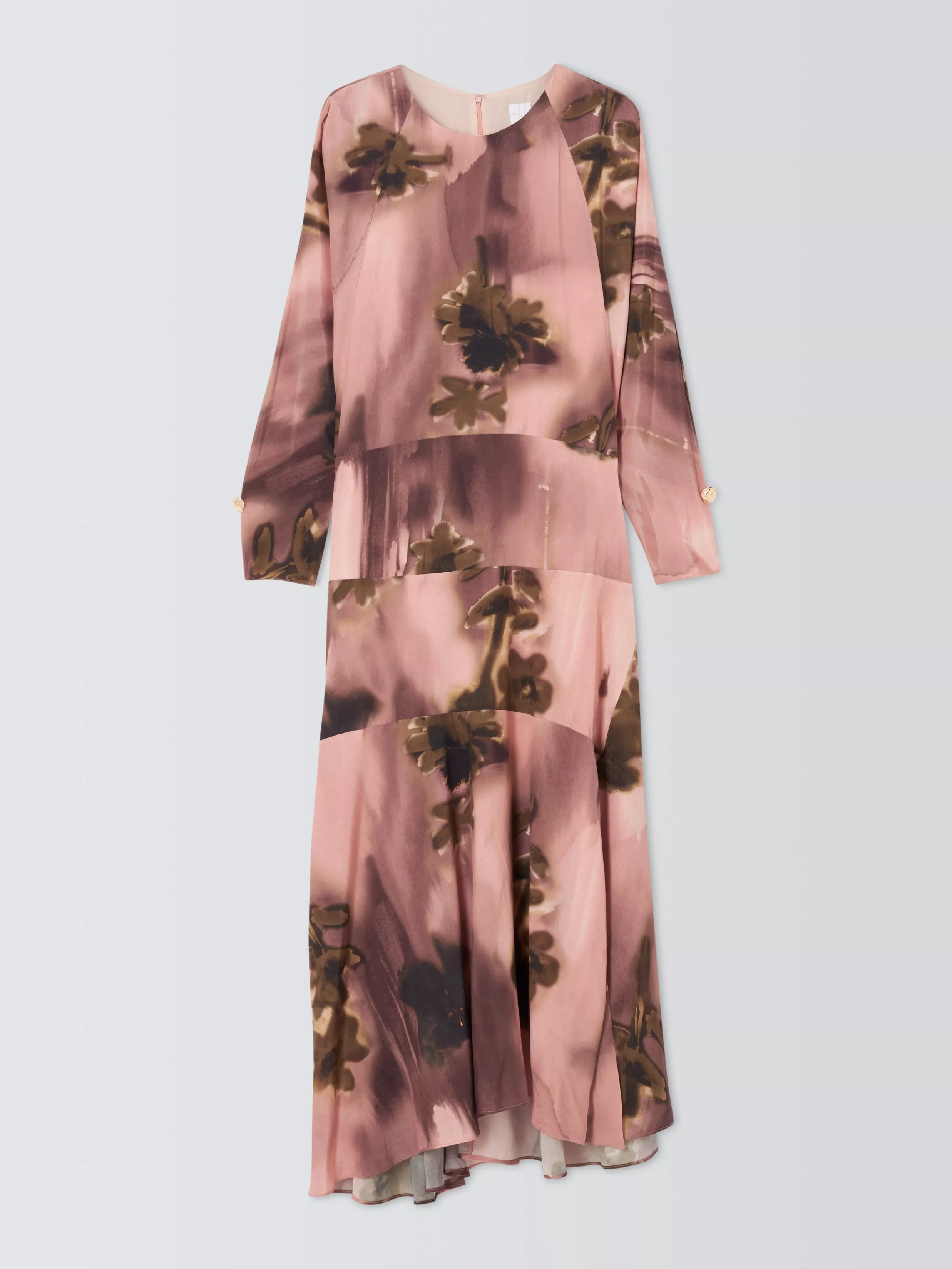 John Lewis Panelled Floral Print Maxi Dress, Multi