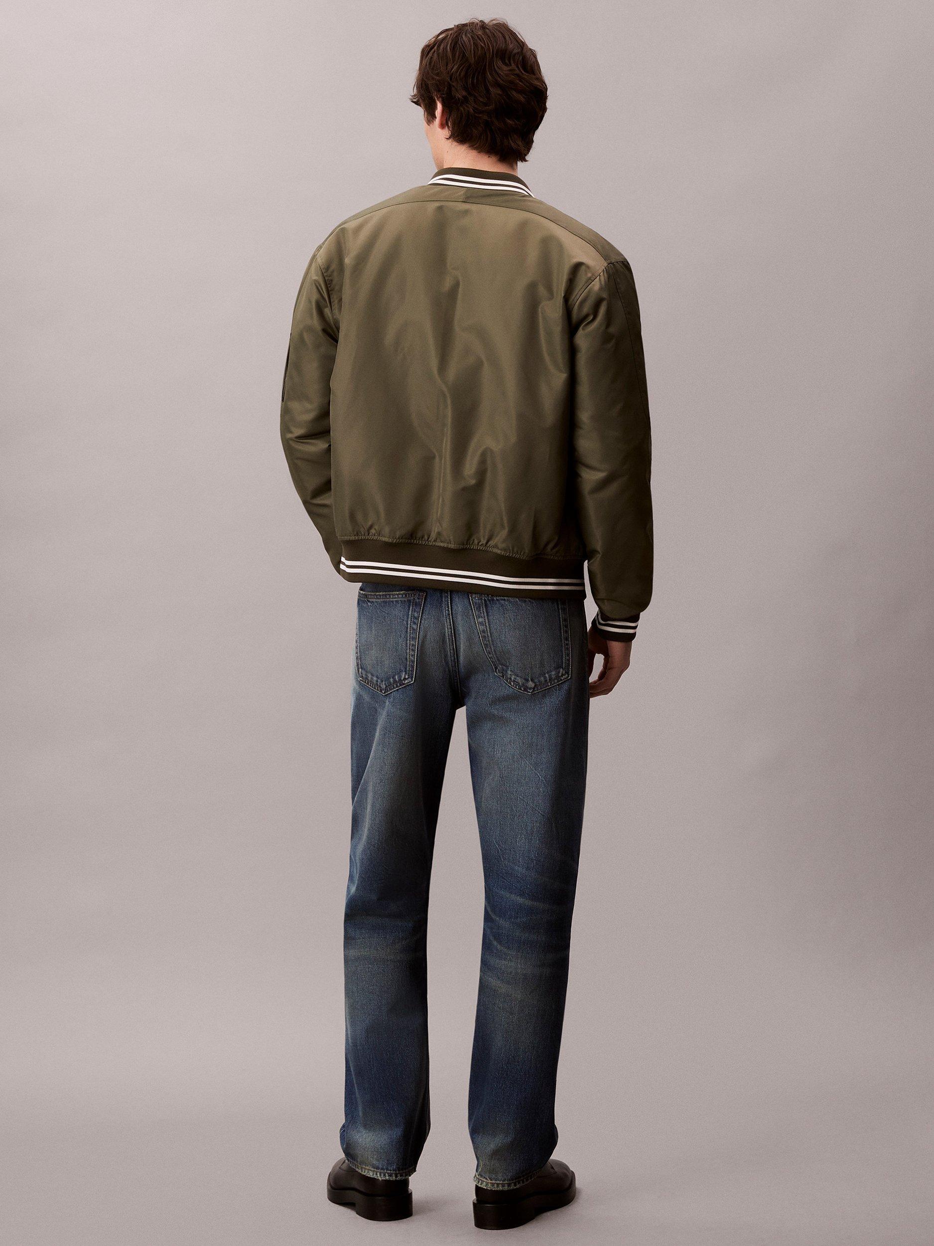 Product image 2 of 6, which shows Calvin Klein Tipped Bomber Jacket, Dusty Olive, L