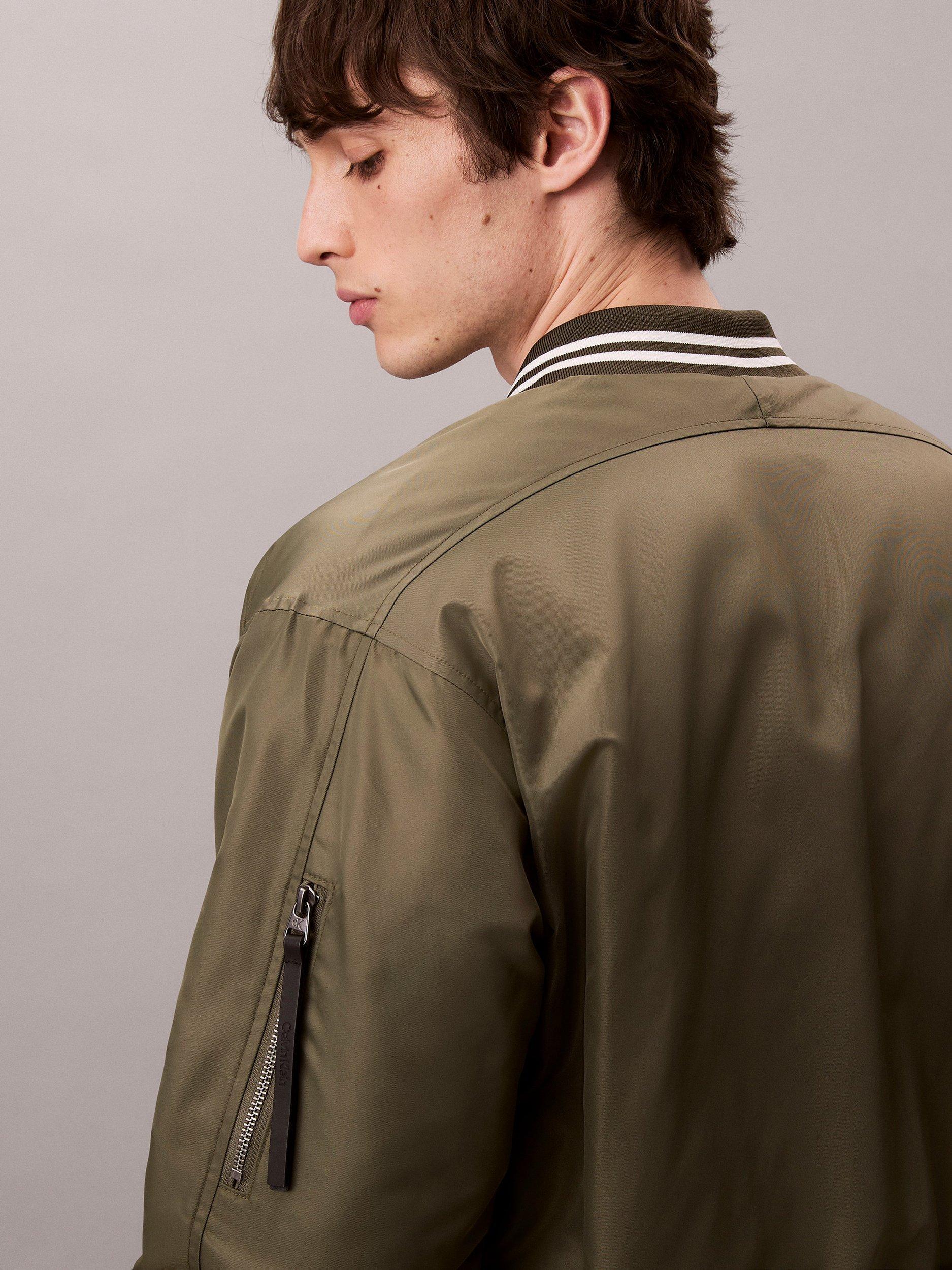 Product image 6 of 6, which shows Calvin Klein Tipped Bomber Jacket, Dusty Olive, L