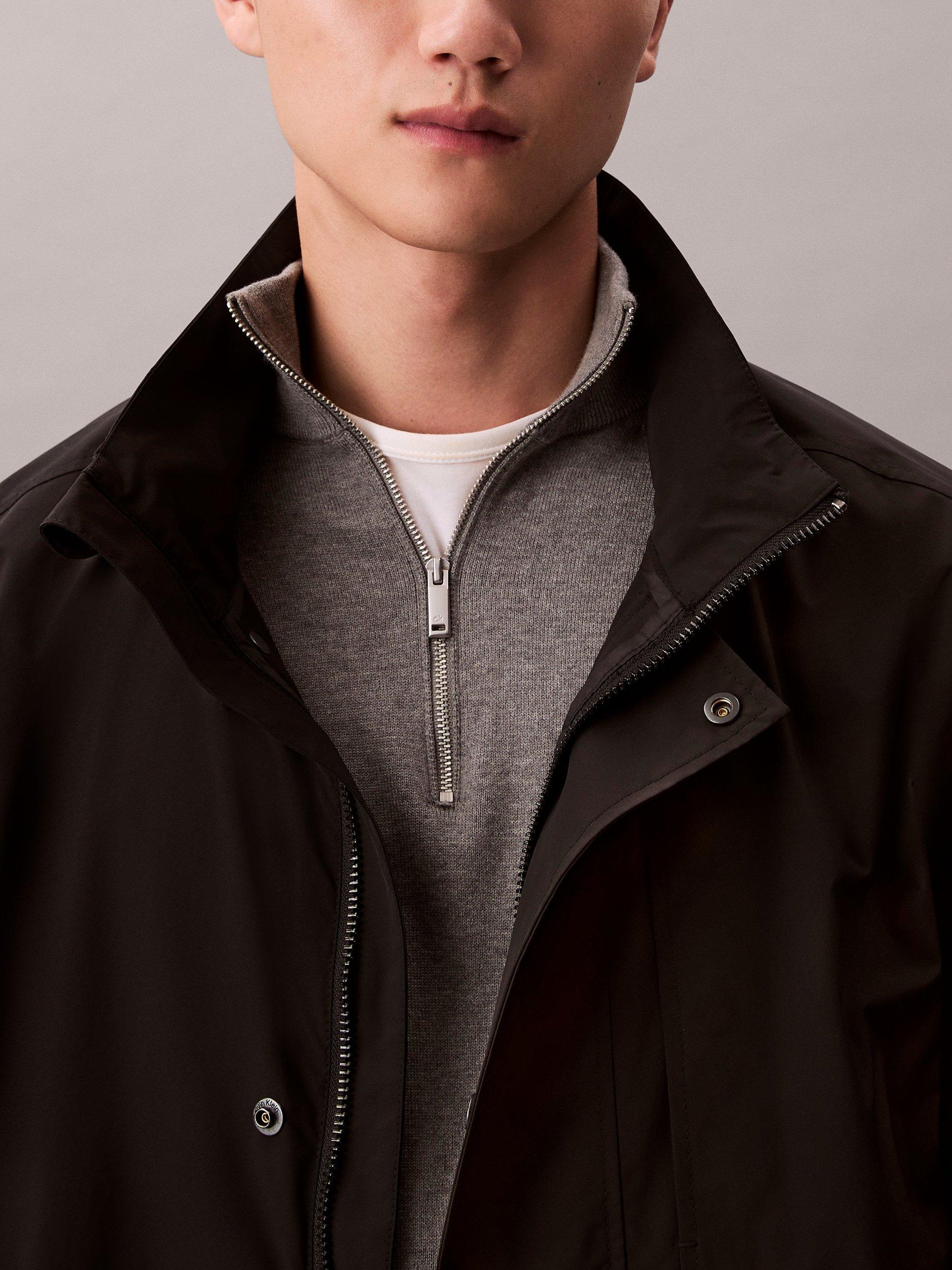 Product image 4 of 6, which shows Calvin Klein Hooded Utility Jacket, Black, XS