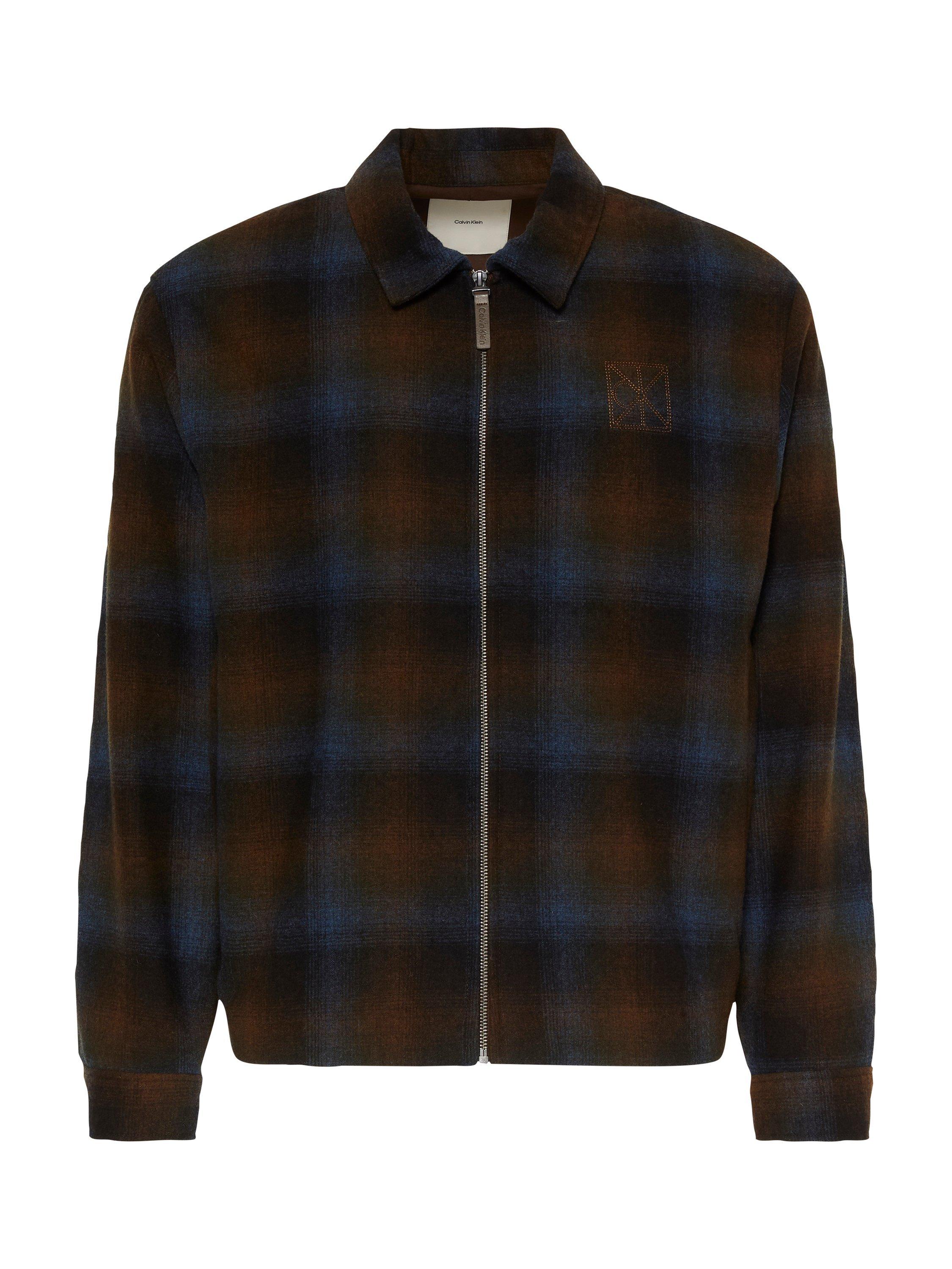 Product image 1 of 2, which shows Calvin Klein Wool Blend Flannel Shirt, Thrush, XS
