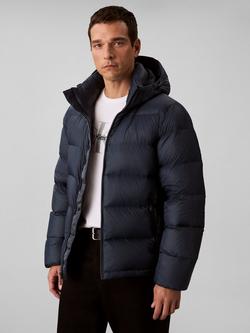 Calvin Klein Monogram Hooded Zip Front Puffer Jacket, Ink
