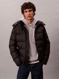 Calvin Klein Monogram Hooded Zip Front Puffer Jacket