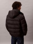 Calvin Klein Monogram Hooded Zip Front Puffer Jacket