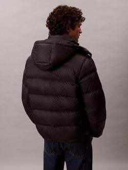 Calvin Klein Monogram Hooded Zip Front Puffer Jacket - view 2, Black