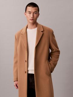 Calvin Klein Wool Blend Overcoat, Tigers Eye