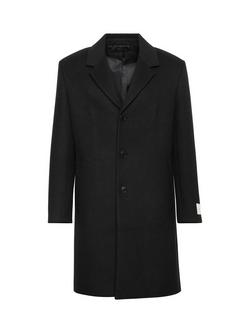 Calvin Klein Wool Blend Overcoat, Black