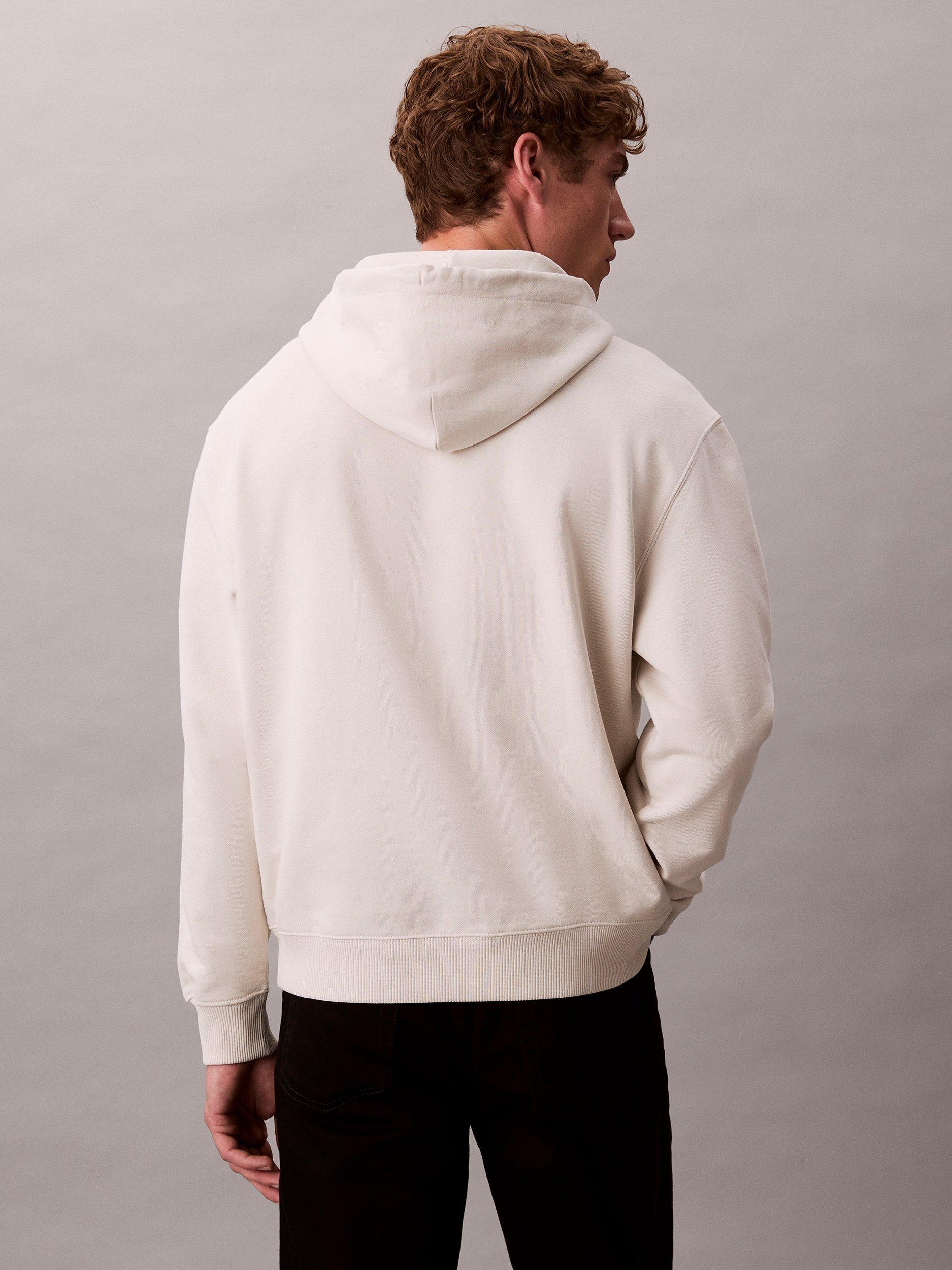 Product image 2 of 5, which shows Calvin Klein Cotton Terry Hoodie, Chalk, XS