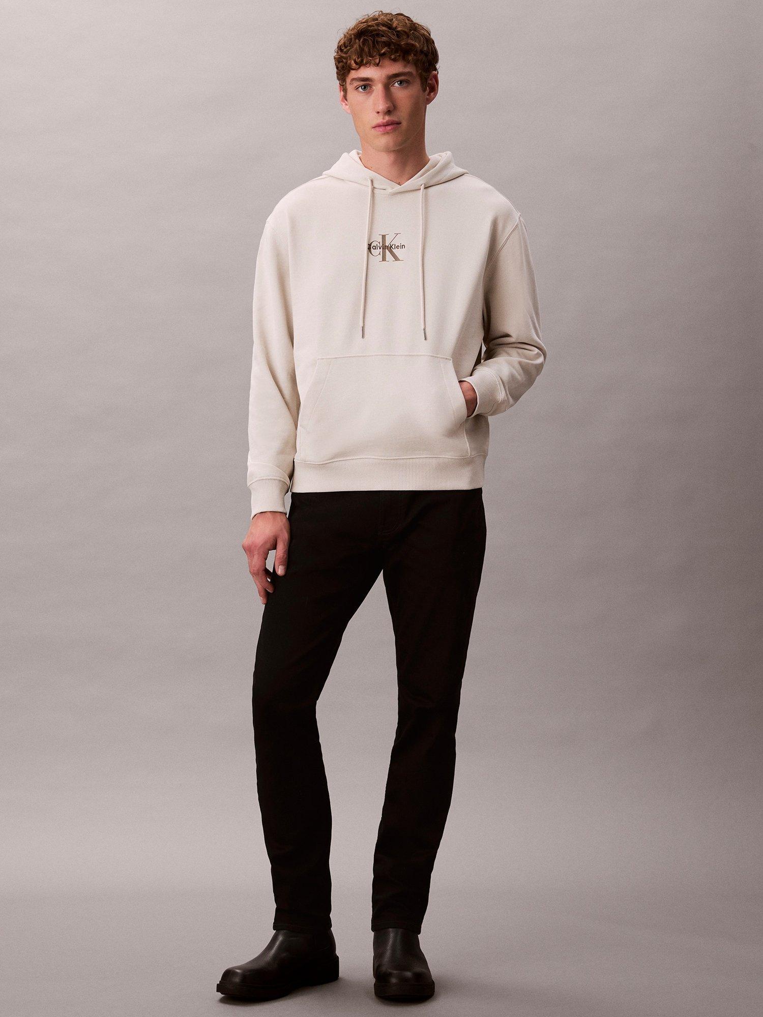 Product image 5 of 5, which shows Calvin Klein Cotton Terry Hoodie, Chalk, XS