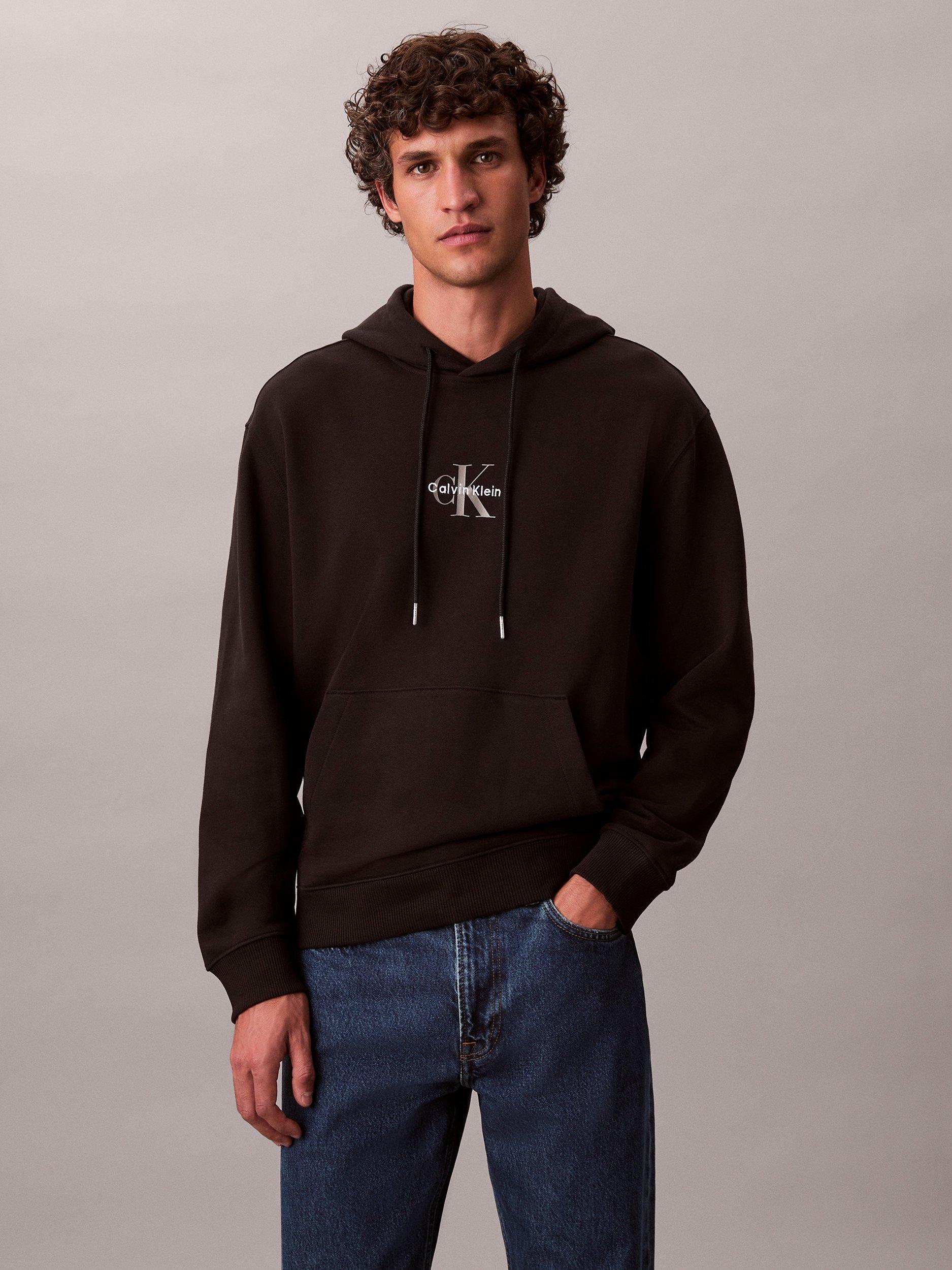 Product image 1 of 6, which shows Calvin Klein Terry Cotton Hoodie, Black, XS