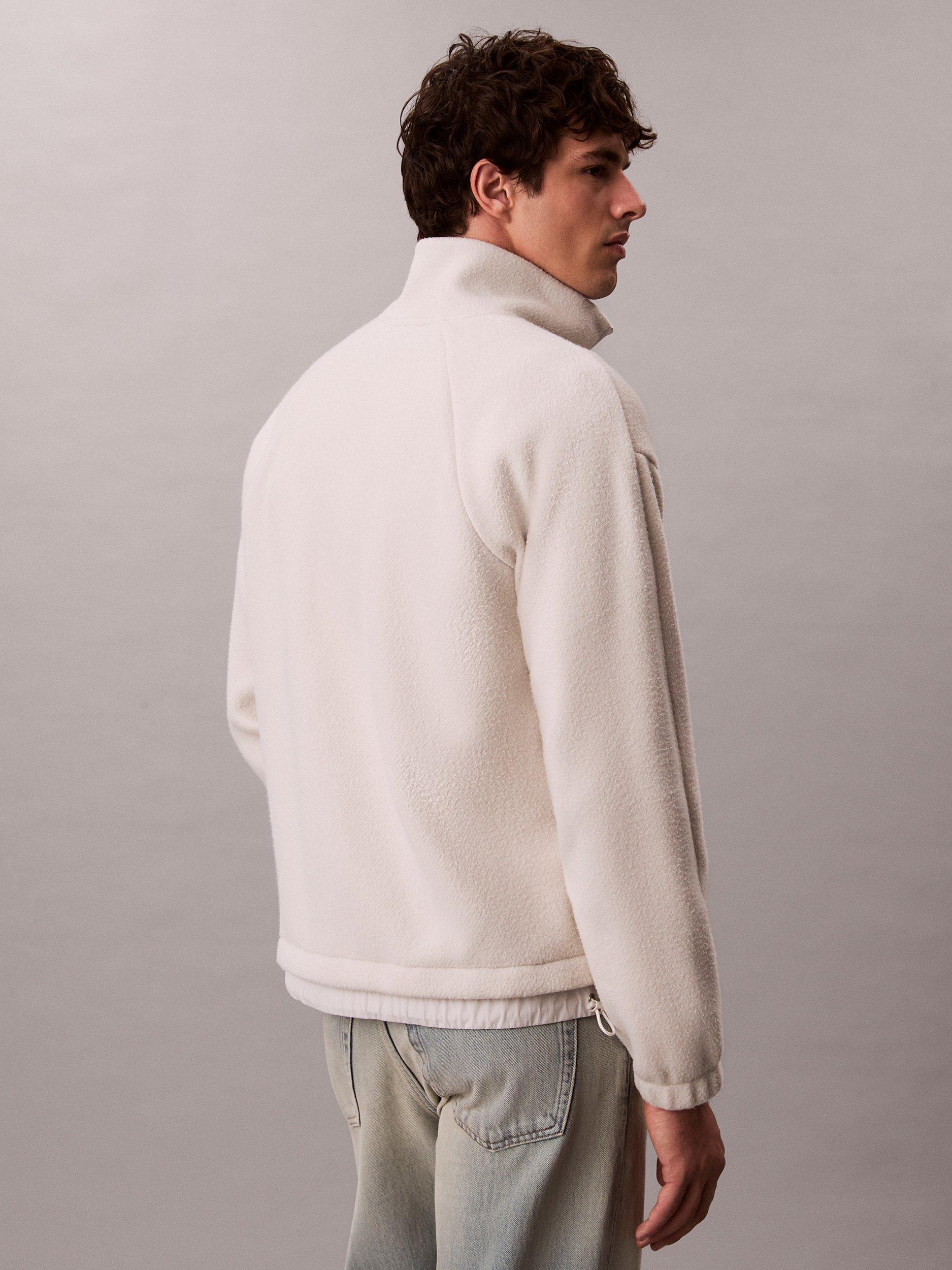 Product image 2 of 6, which shows Calvin Klein Polar Fleece Top, Chalk, XS