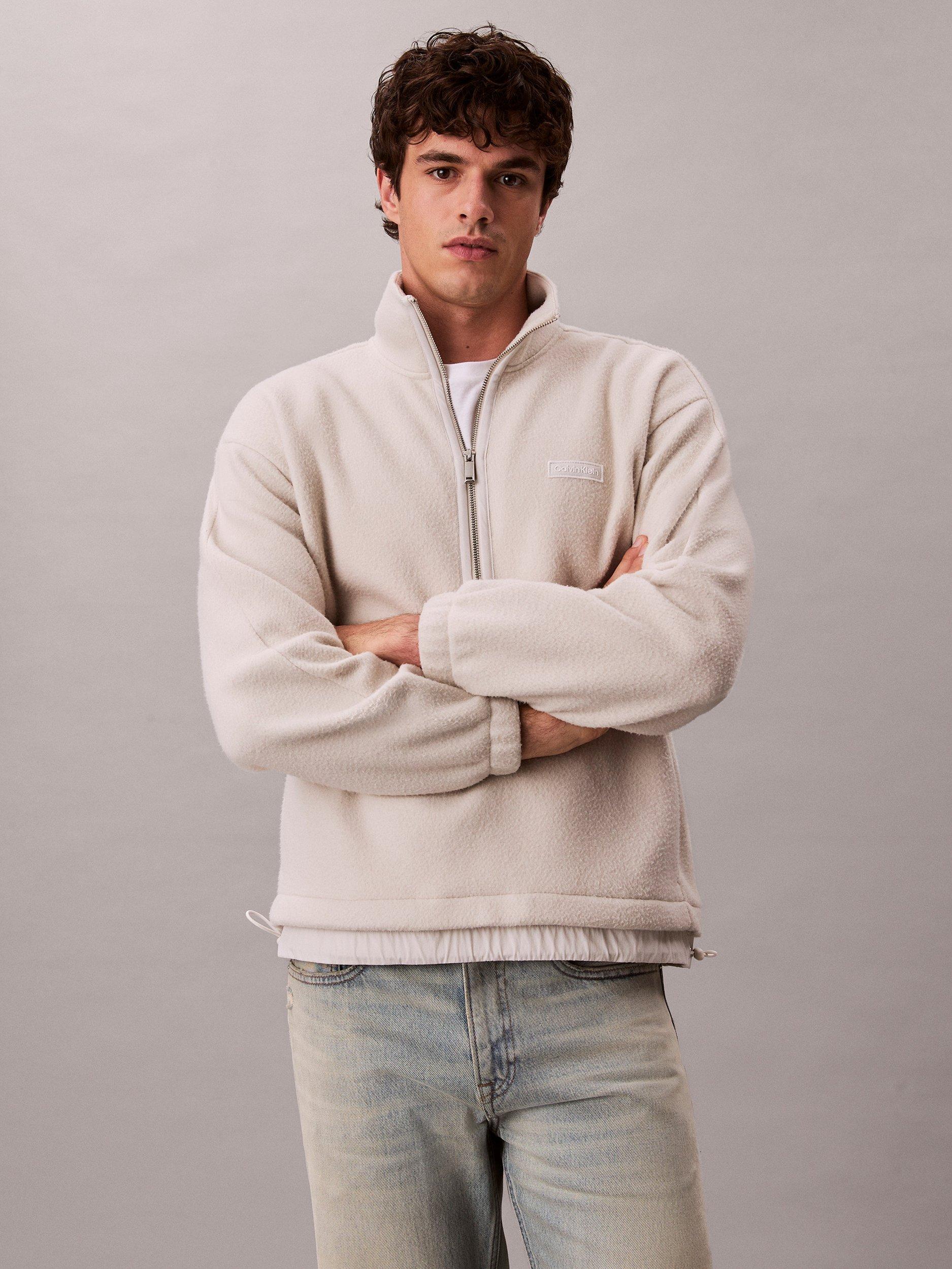 Product image 4 of 6, which shows Calvin Klein Polar Fleece Top, Chalk, XS