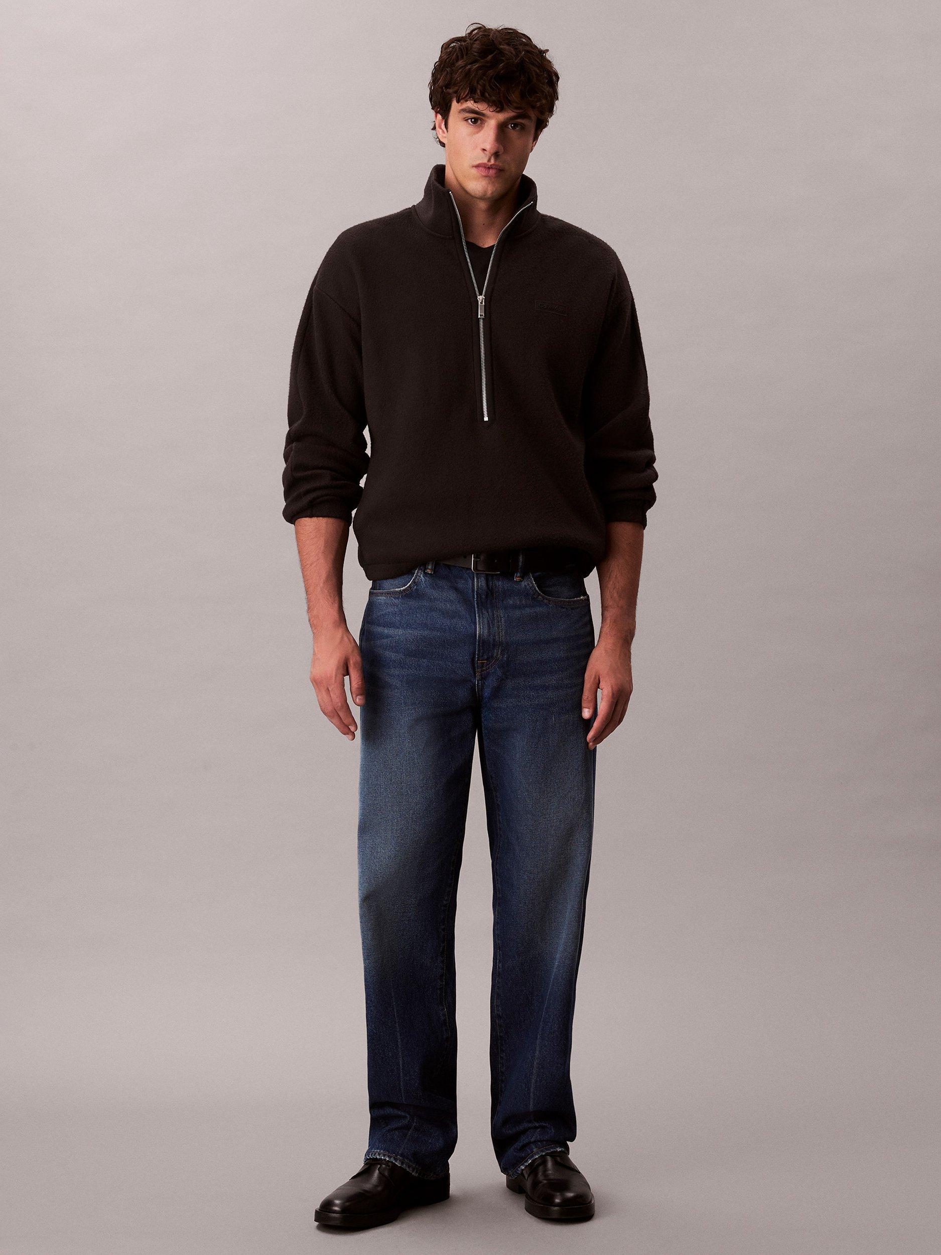 Product image 1 of 7, which shows Calvin Klein Polar Fleece Top, Black, XS