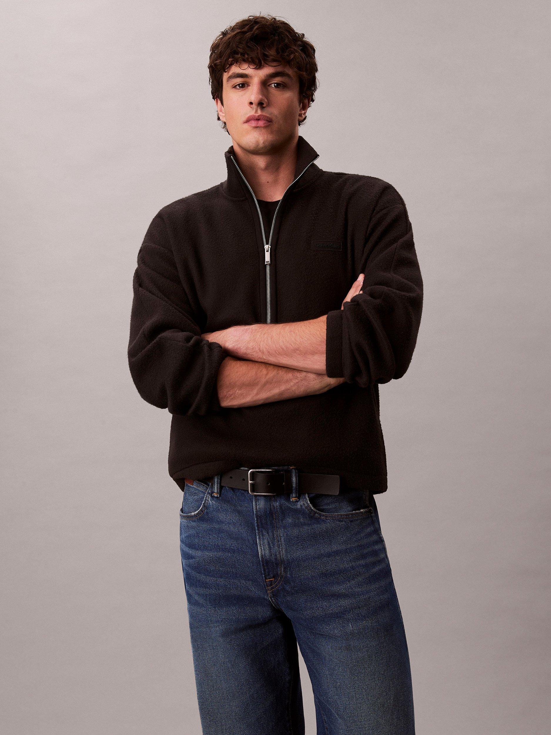 Product image 6 of 7, which shows Calvin Klein Polar Fleece Top, Black, XS