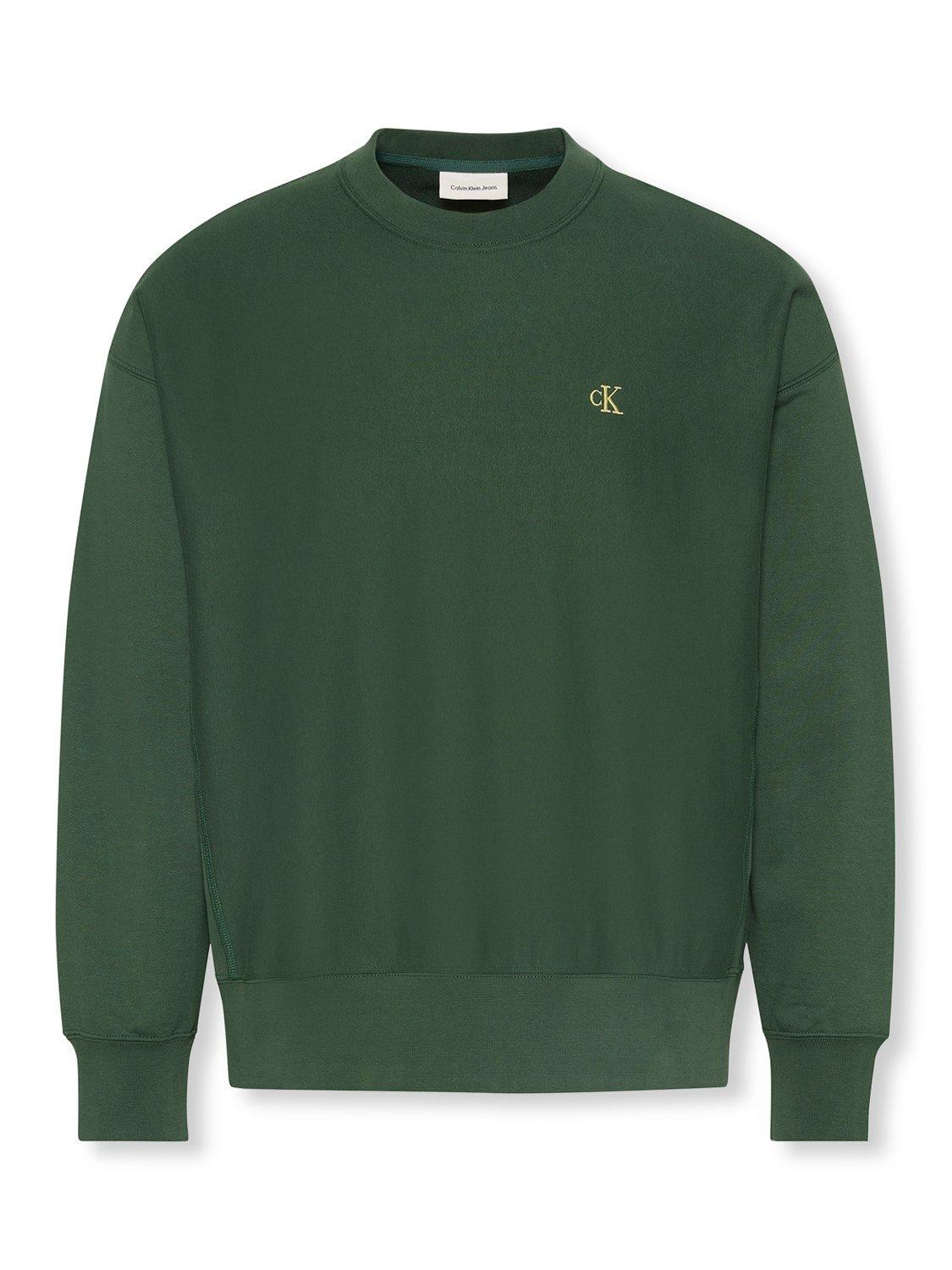 Product image 6 of 6, which shows Calvin Klein Monogram Cotton Blend Sweatshirt, Sycamore, L