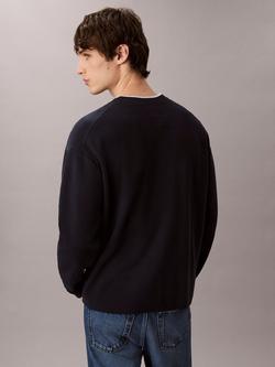 Calvin Klein Crew Neck Monogram Sweatshirt - view 2, Dark Sapphire