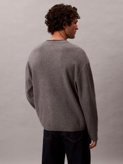 Calvin Klein Crew Neck Monogram Sweatshirt - view 2, Grey Heather