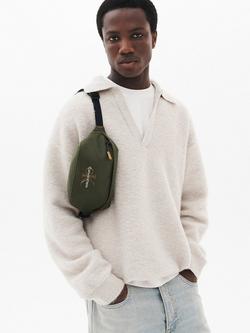 Calvin Klein Buttonless Long Sleeve Polo Shirt, Pelican, Pelican