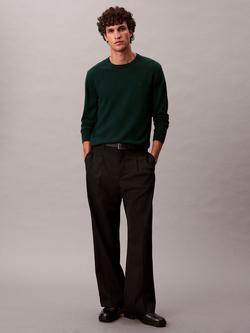 Calvin Klein Crew Neck Monogram Wool Jumper, Miami Green